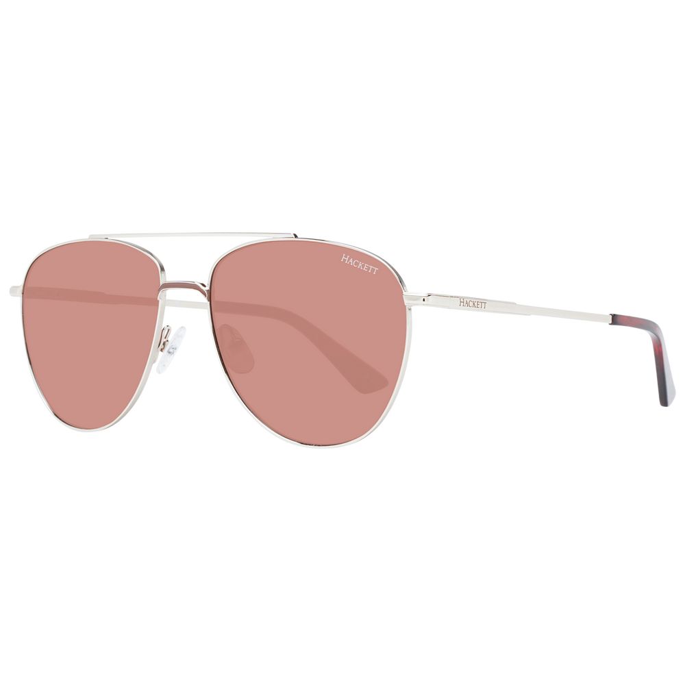 Hackett Gold Men’s Sunglasses – Aviator Frame with Brown Lenses, 56mm