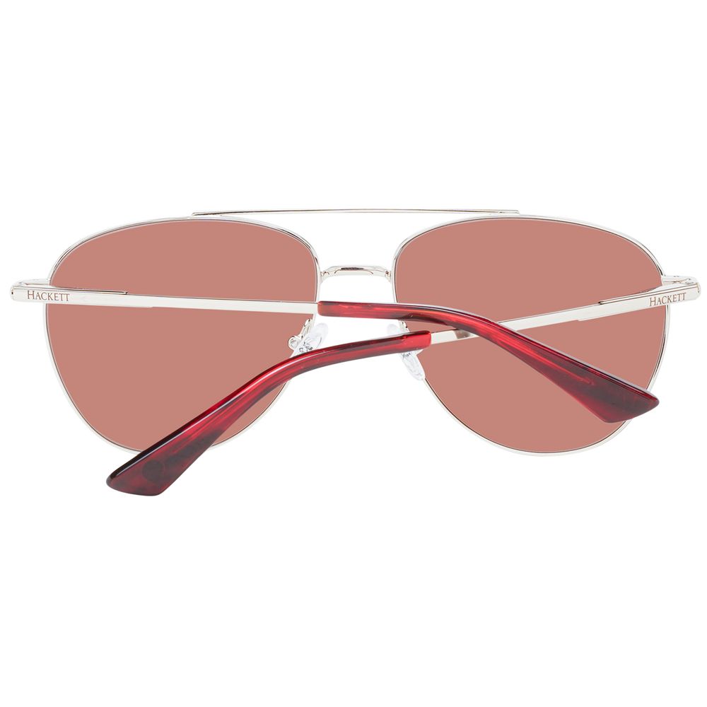 Hackett Gold Men’s Sunglasses – Aviator Frame with Brown Lenses, 56mm