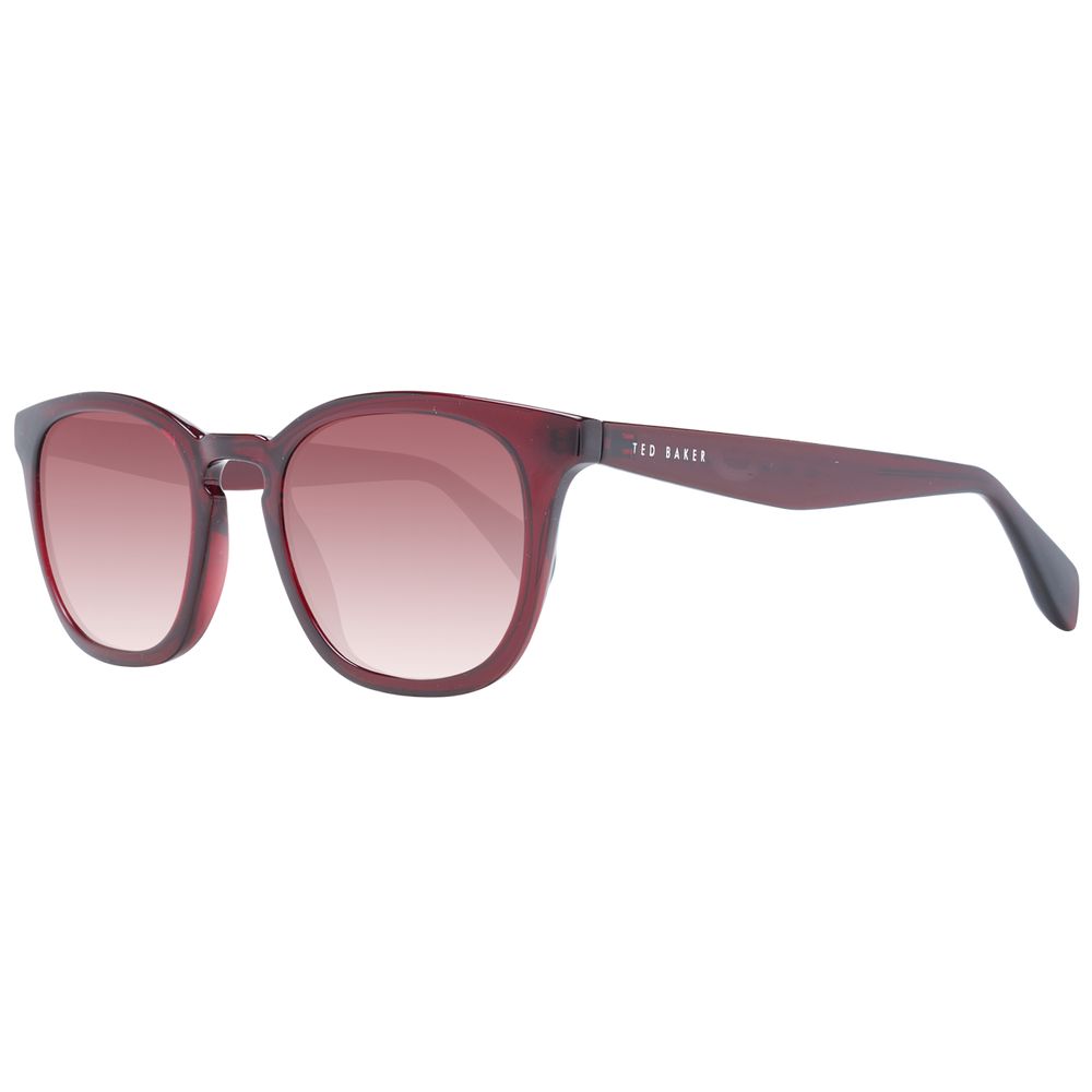 Ted Baker Red Men’s Sunglasses – Square Acetate Frame with Red Gradient Lenses, 50mm