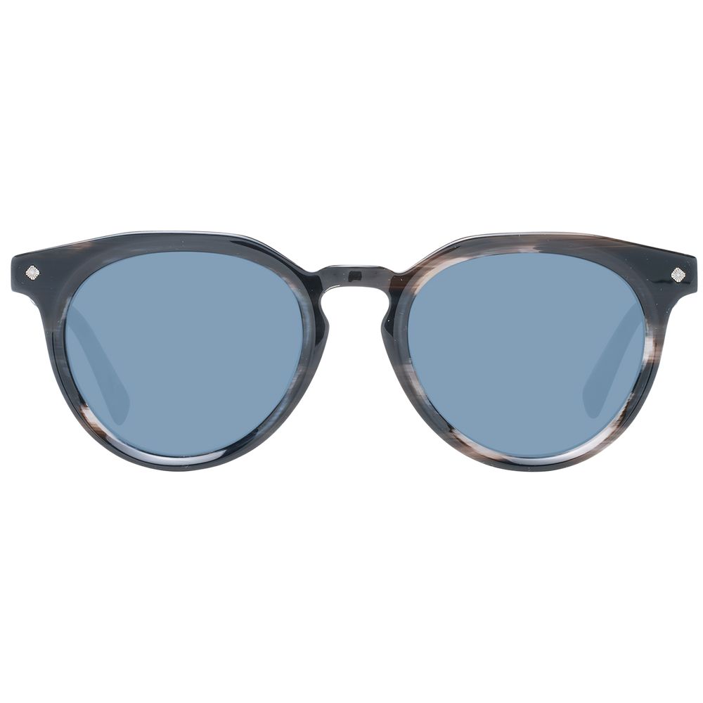 Scotch & Soda Men's Sunglasses - Black Panto Frame with Grey Lenses, 50mm