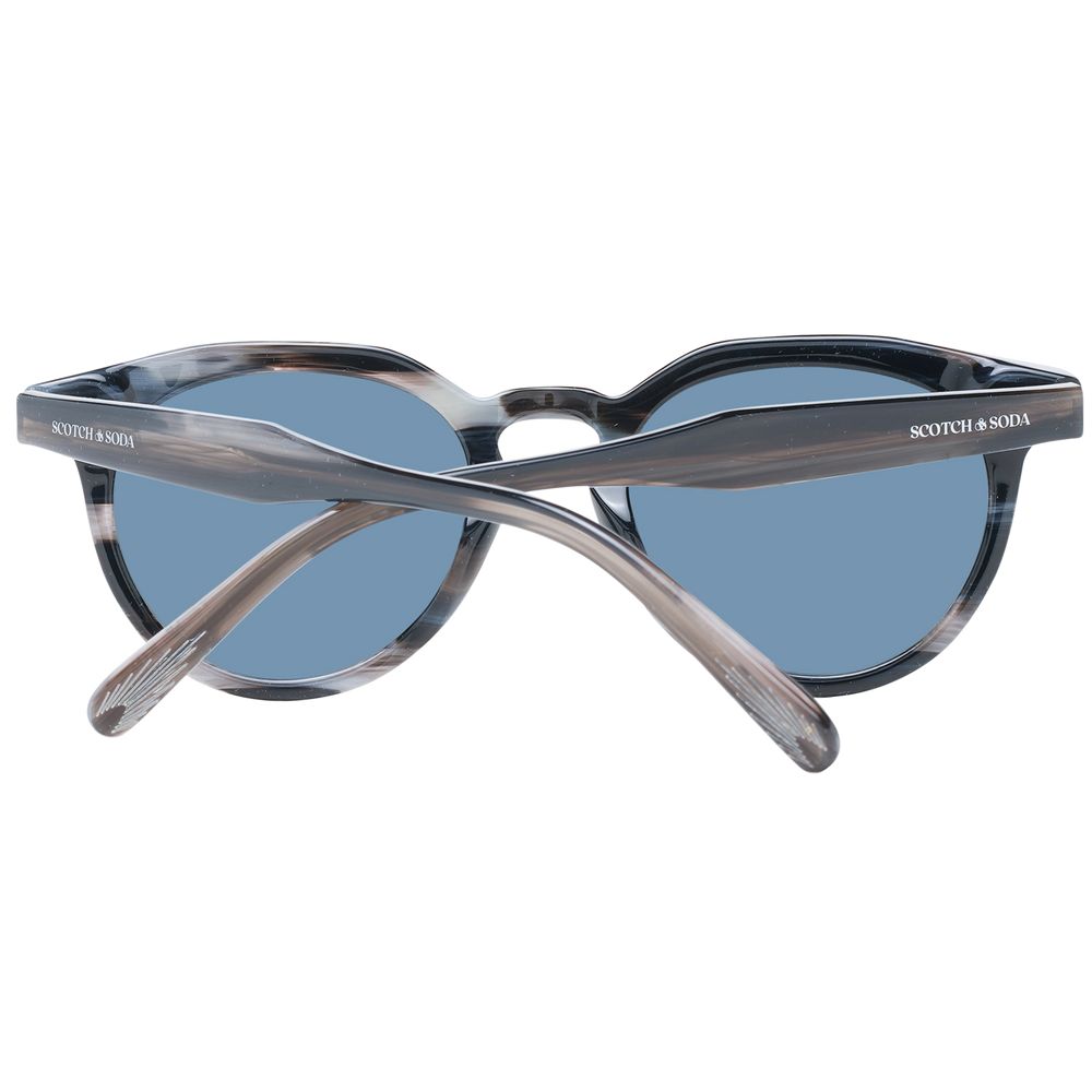 Scotch & Soda Men's Sunglasses - Black Panto Frame with Grey Lenses, 50mm