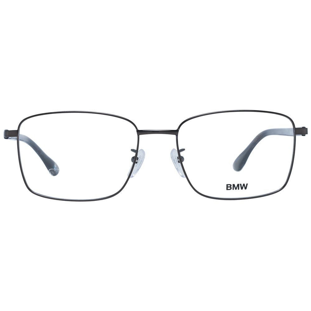 BMW Gray Men’s Optical Frames – Gunmetal Rectangle Design, 56mm
