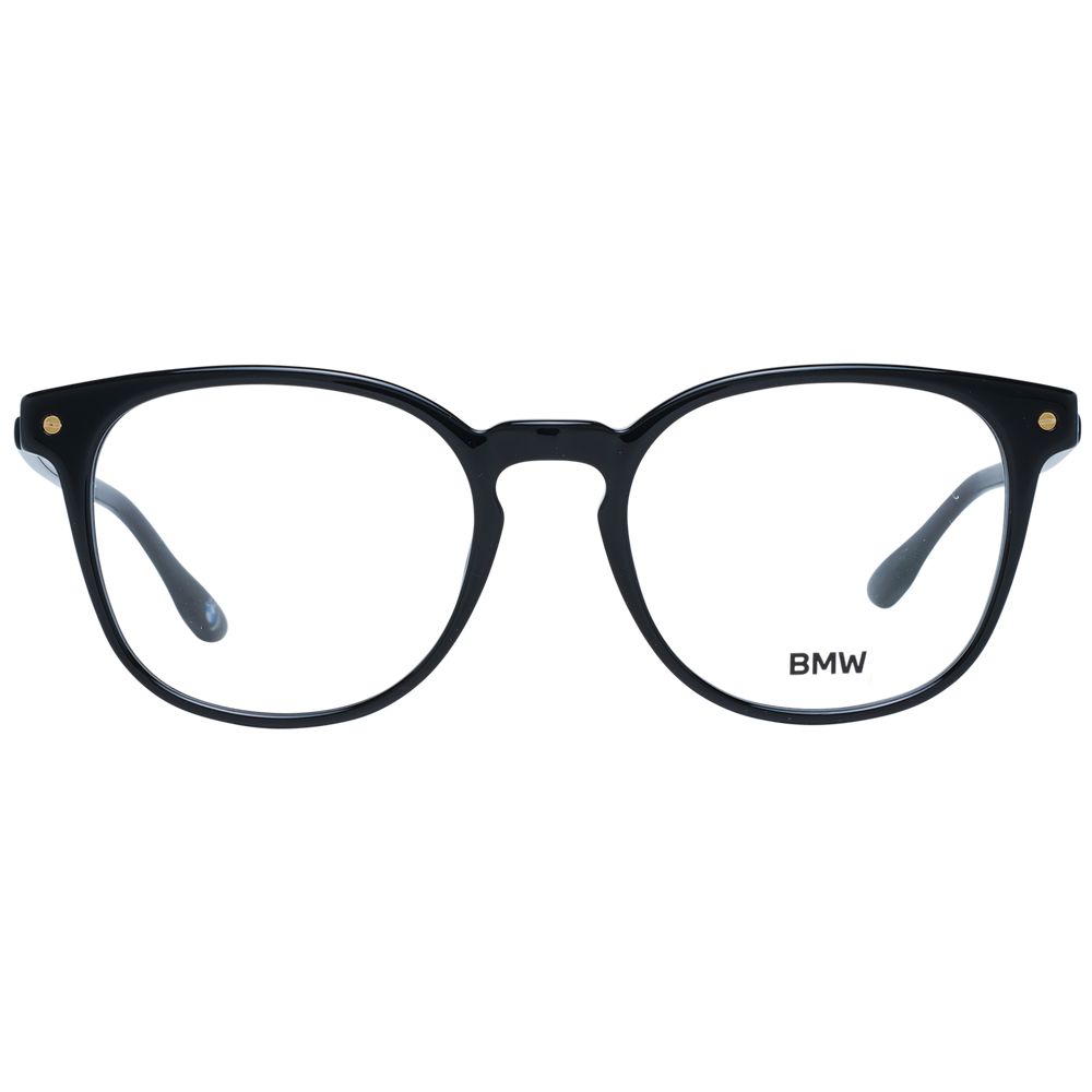 BMW Men's Optical Frames – Black Round Style, 52mm