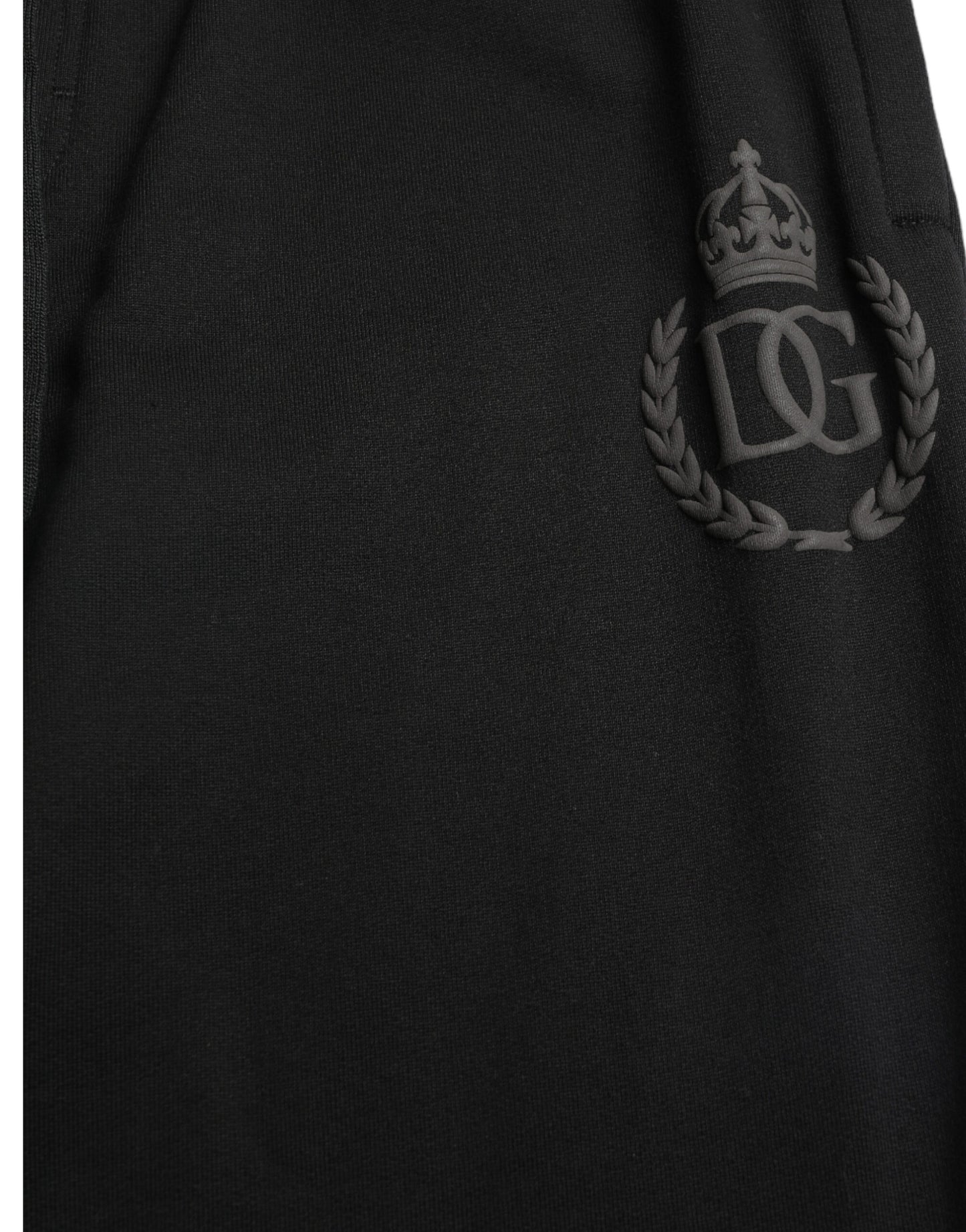 - Elegant Black Cotton Joggers with Logo Embroidery