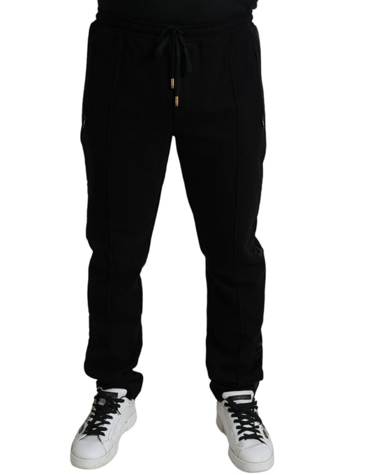 - Elegant Black Cotton Blend Jogger Pants