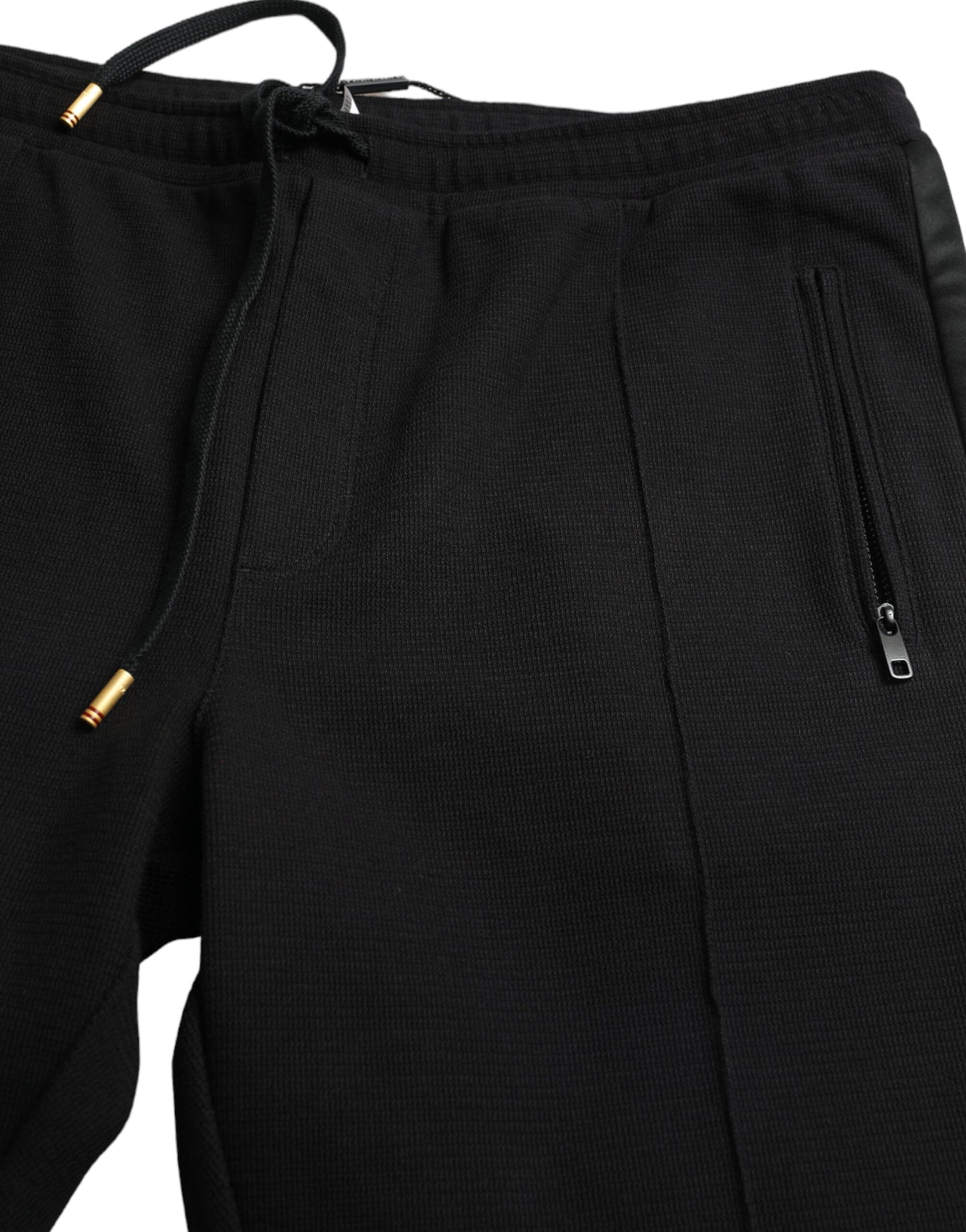- Elegant Black Cotton Blend Jogger Pants