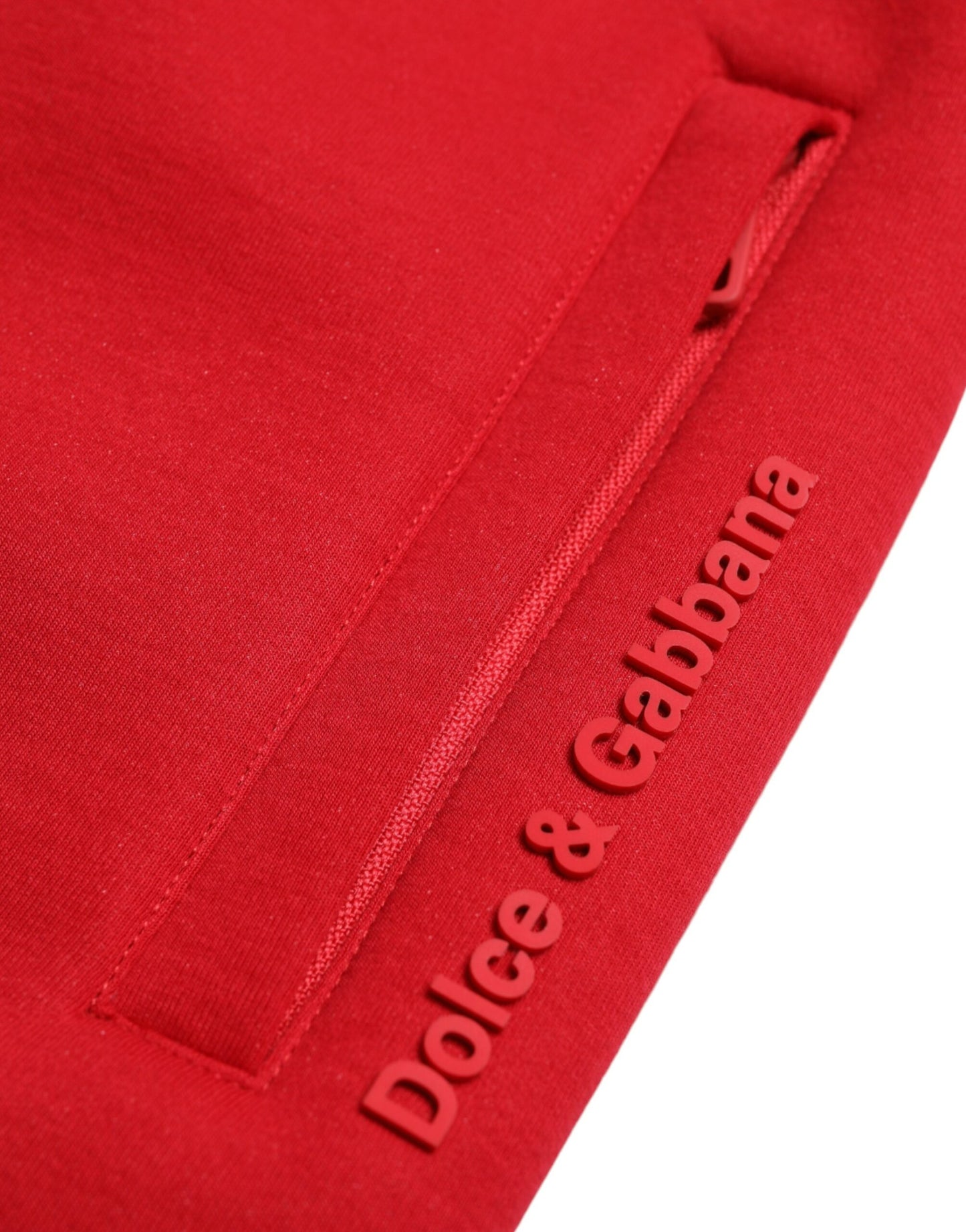 Sizzling Red Cotton Blend Jogger Pants by Dolce & Gabbana
