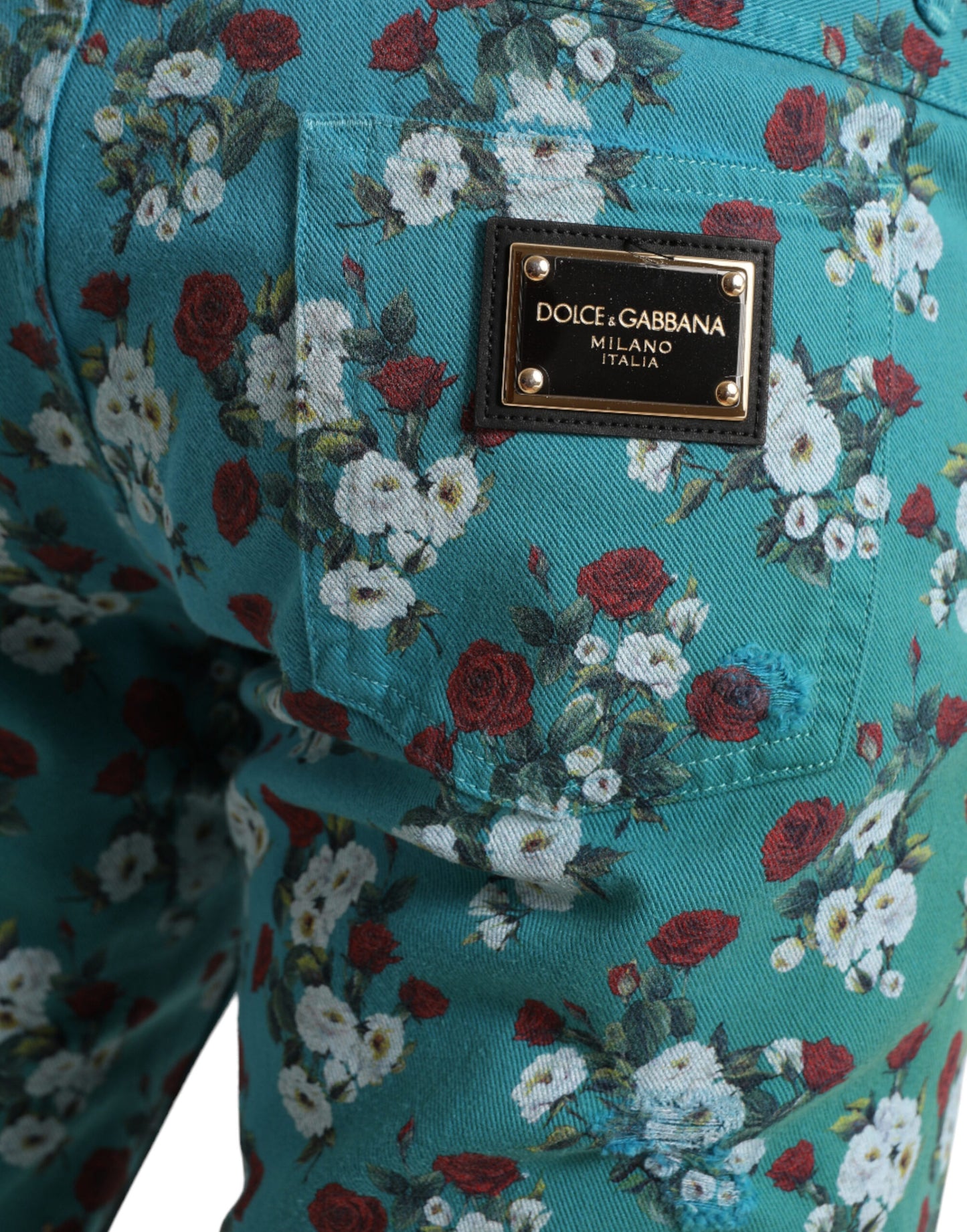 - Chic Floral Skinny Denim Jeans
