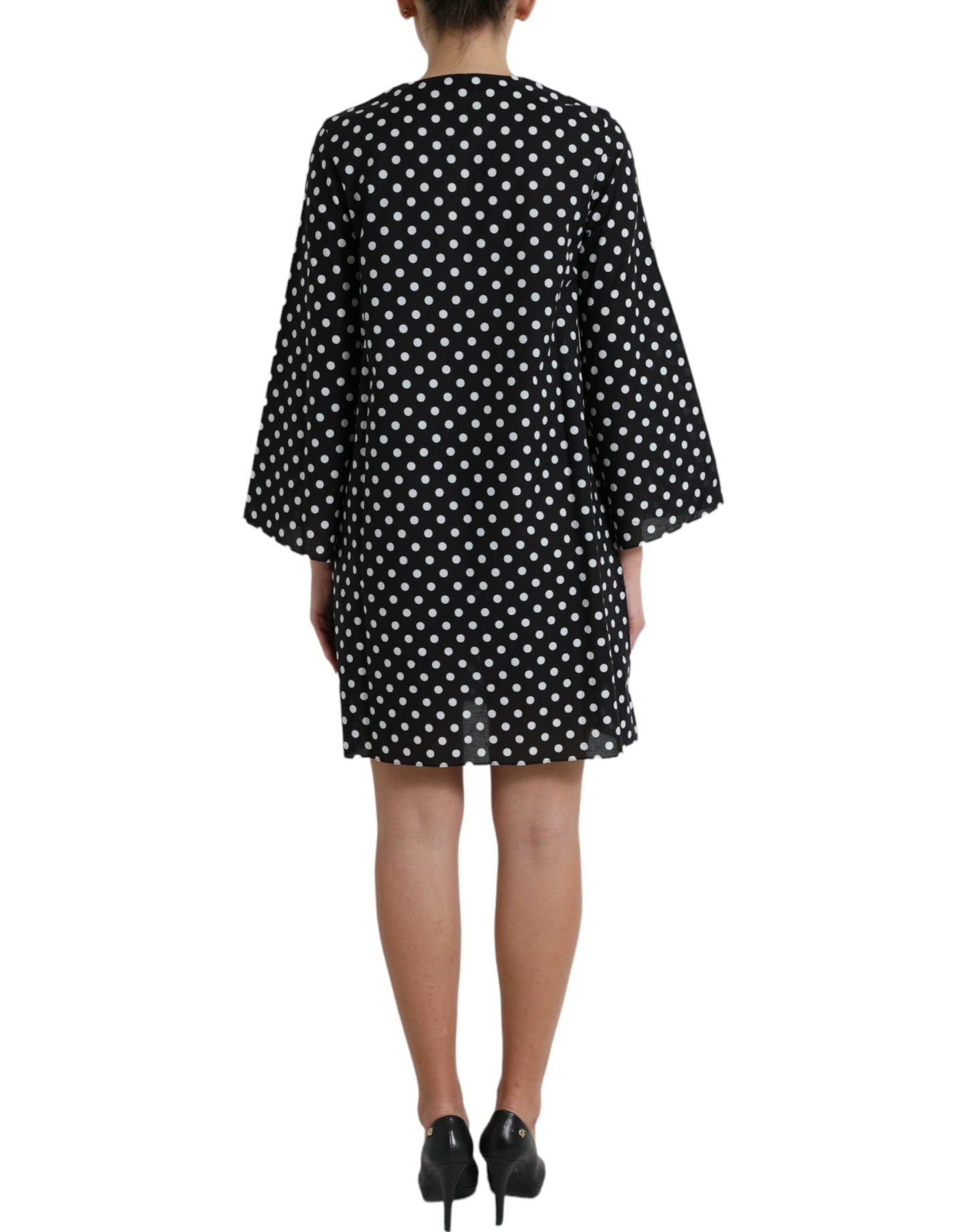 - Elegant Polka Dot Shift Mini Dress
