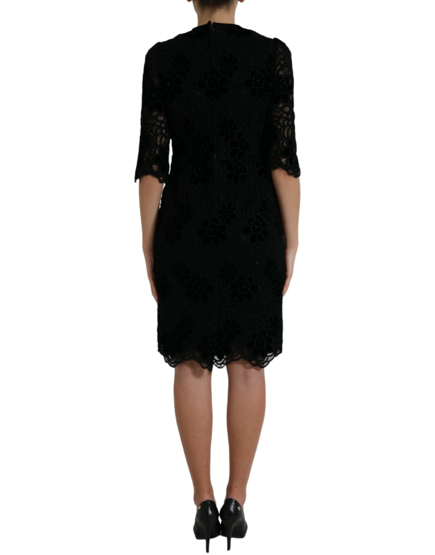 - Elegant Floral Lace Sheath Dress