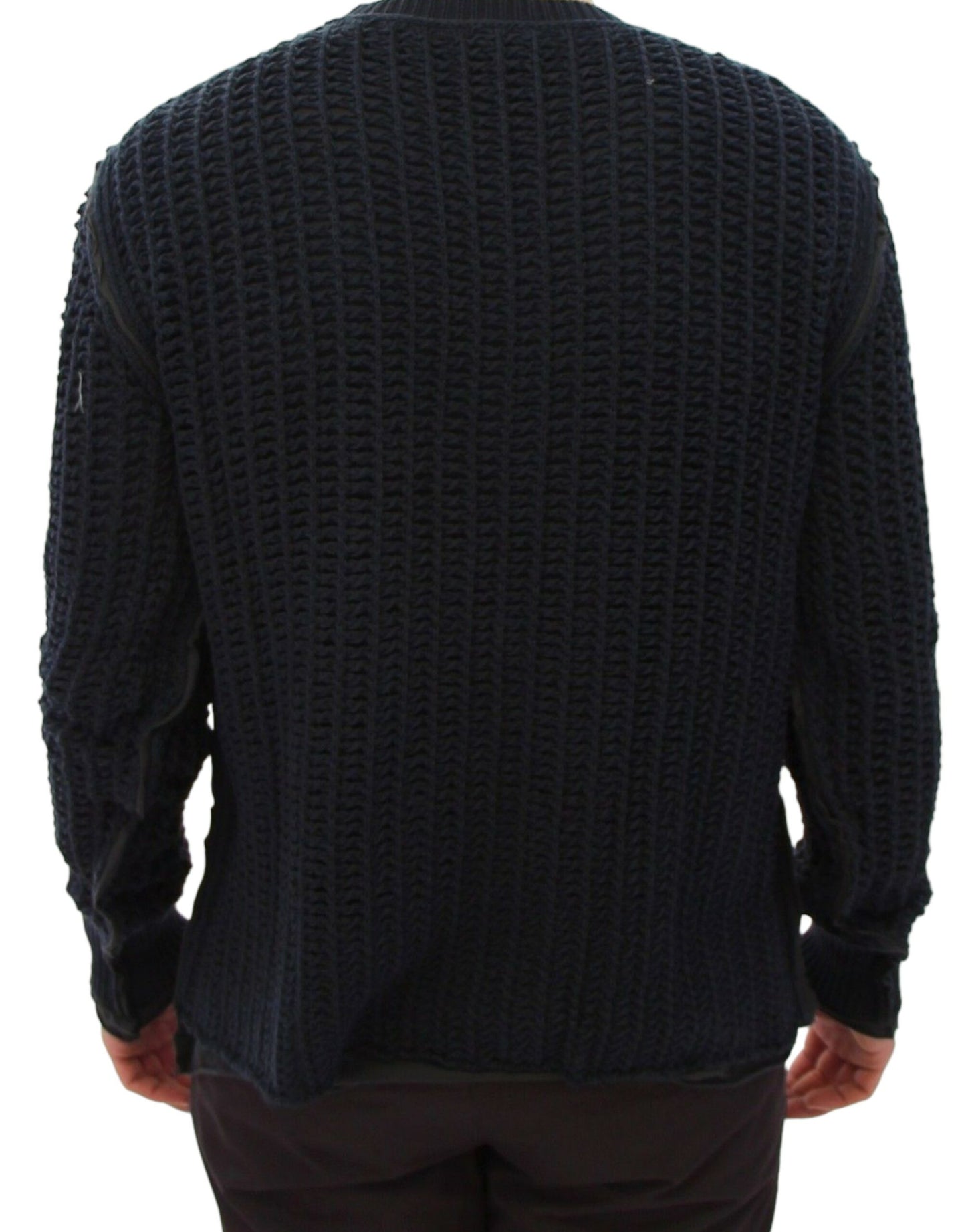 - Elegant Blue and Black Layered Sweater