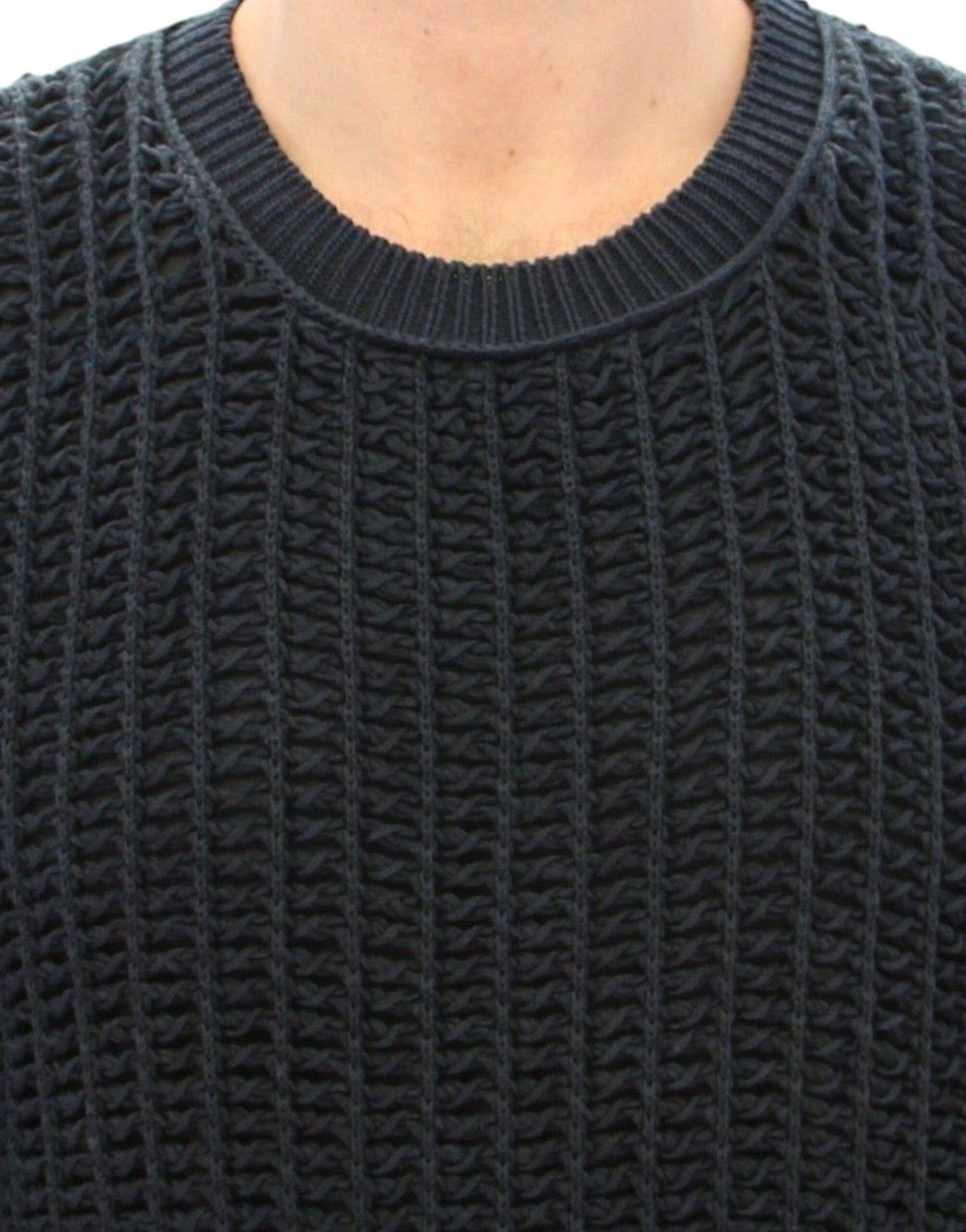- Elegant Blue and Black Layered Sweater