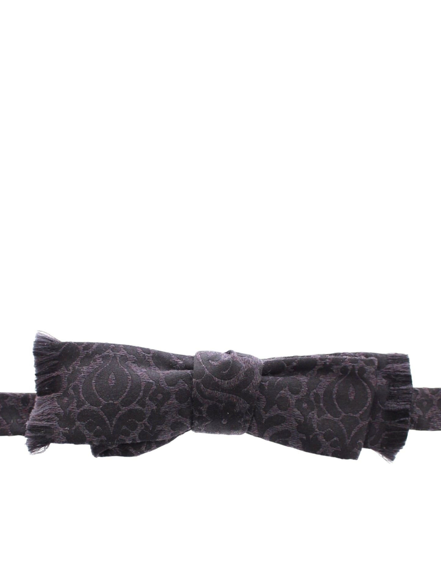 - Elegant Black Paisley Silk-Wool Blend Bow Tie