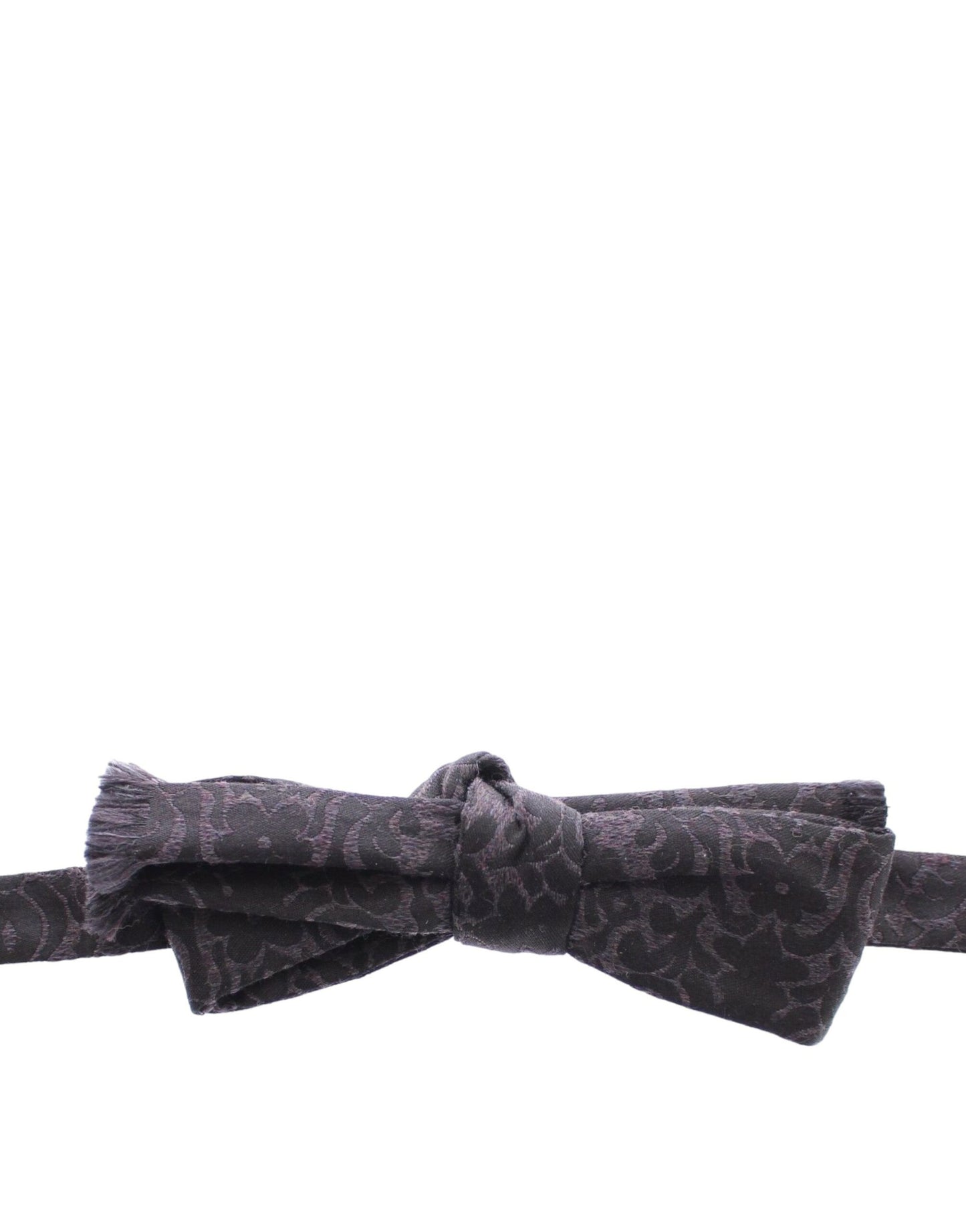 - Elegant Black Paisley Silk-Wool Blend Bow Tie