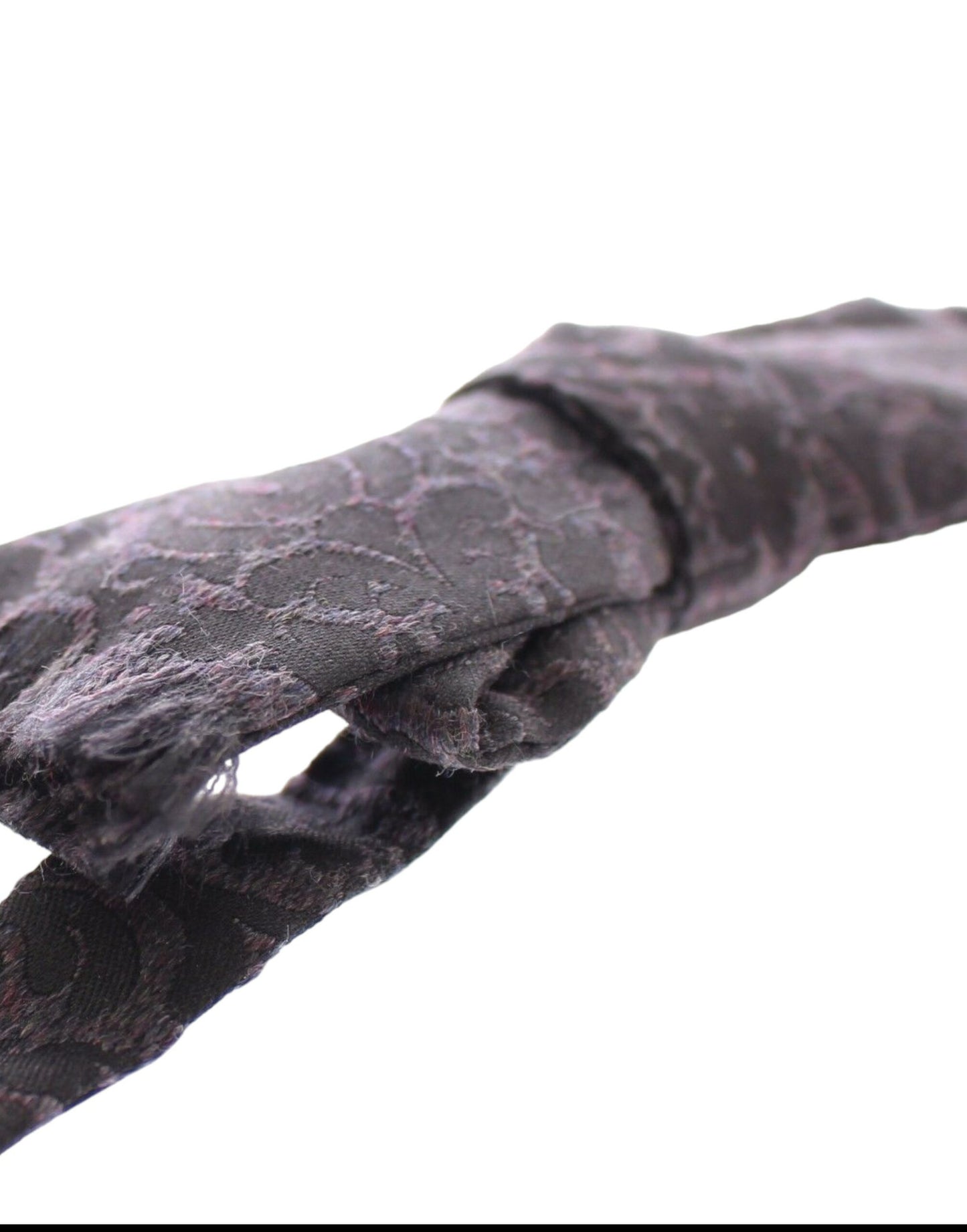 - Elegant Black Paisley Silk-Wool Blend Bow Tie
