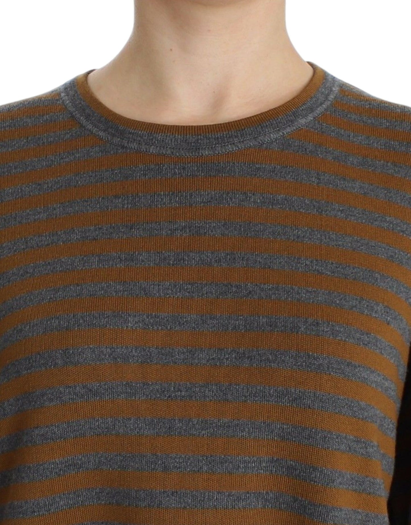 - Yellow & Gray Striped Oversized Sweater