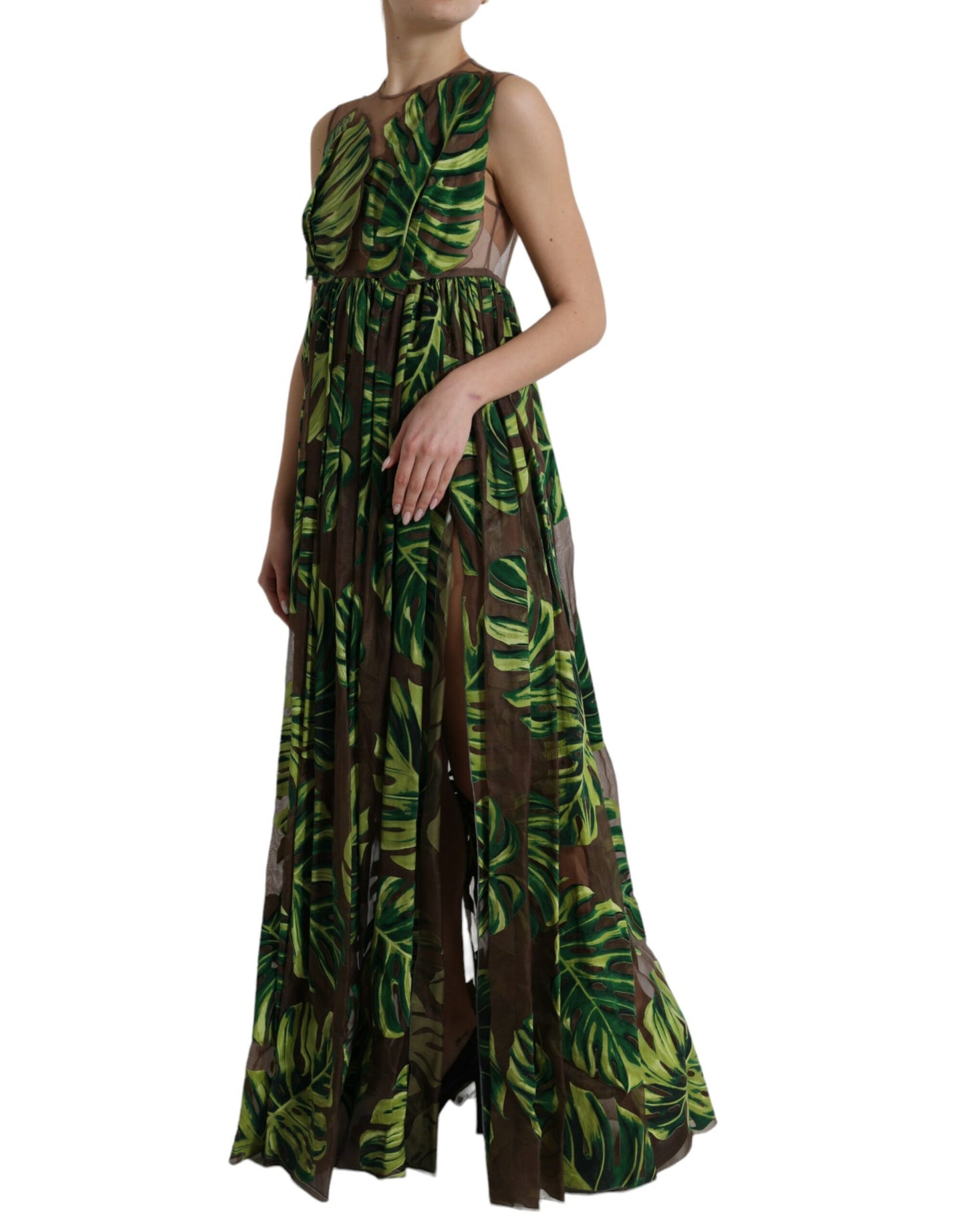 - Elegant A-Line Sleeveless Silk Blend Dress