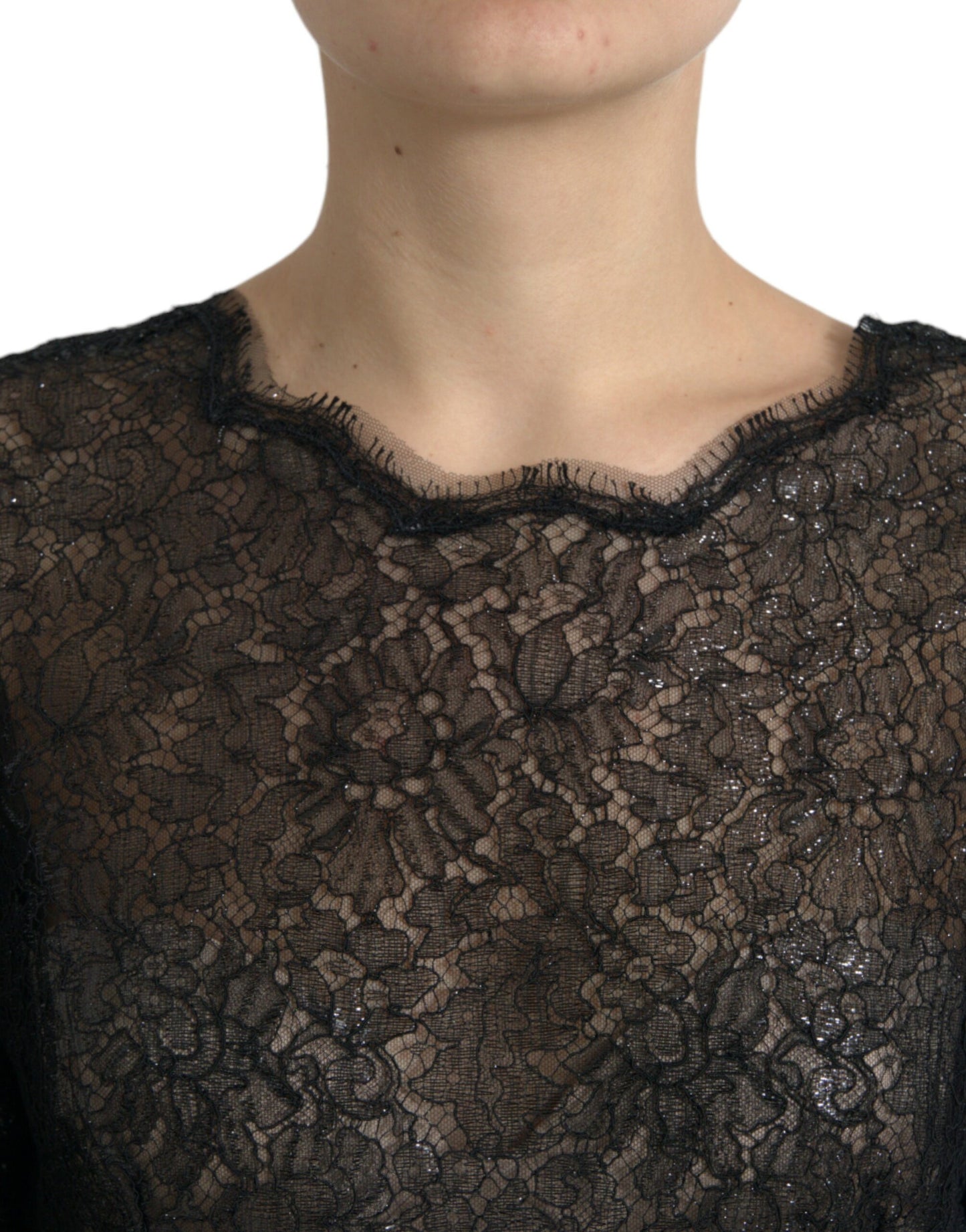 - Elegant Floral Lace Midi Dress