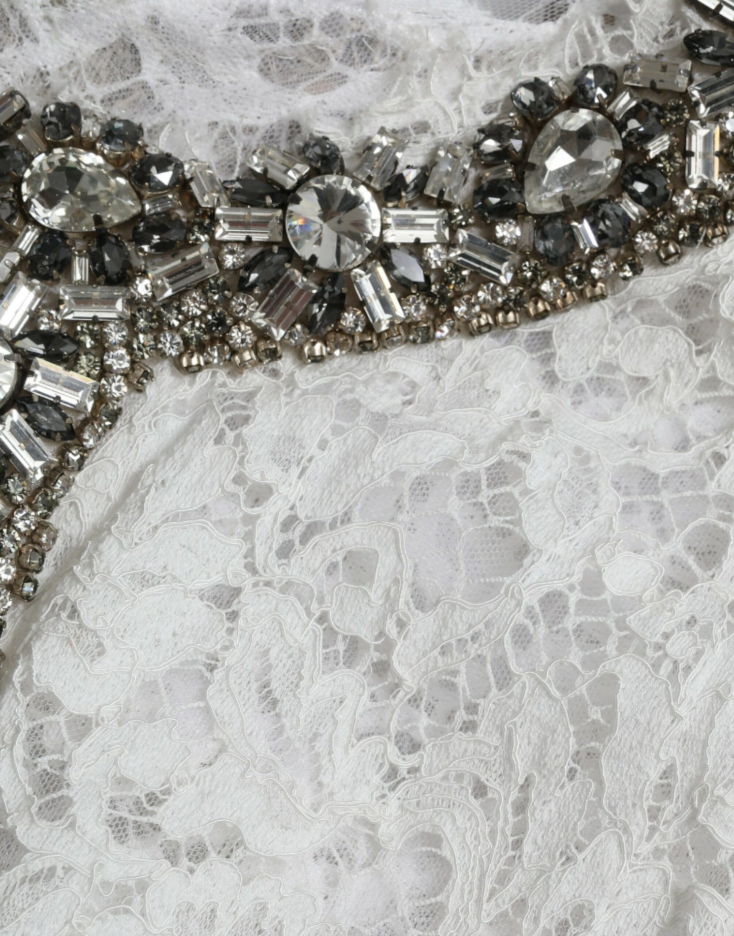 - Elegant White Shift Dress with Crystal Embellishment