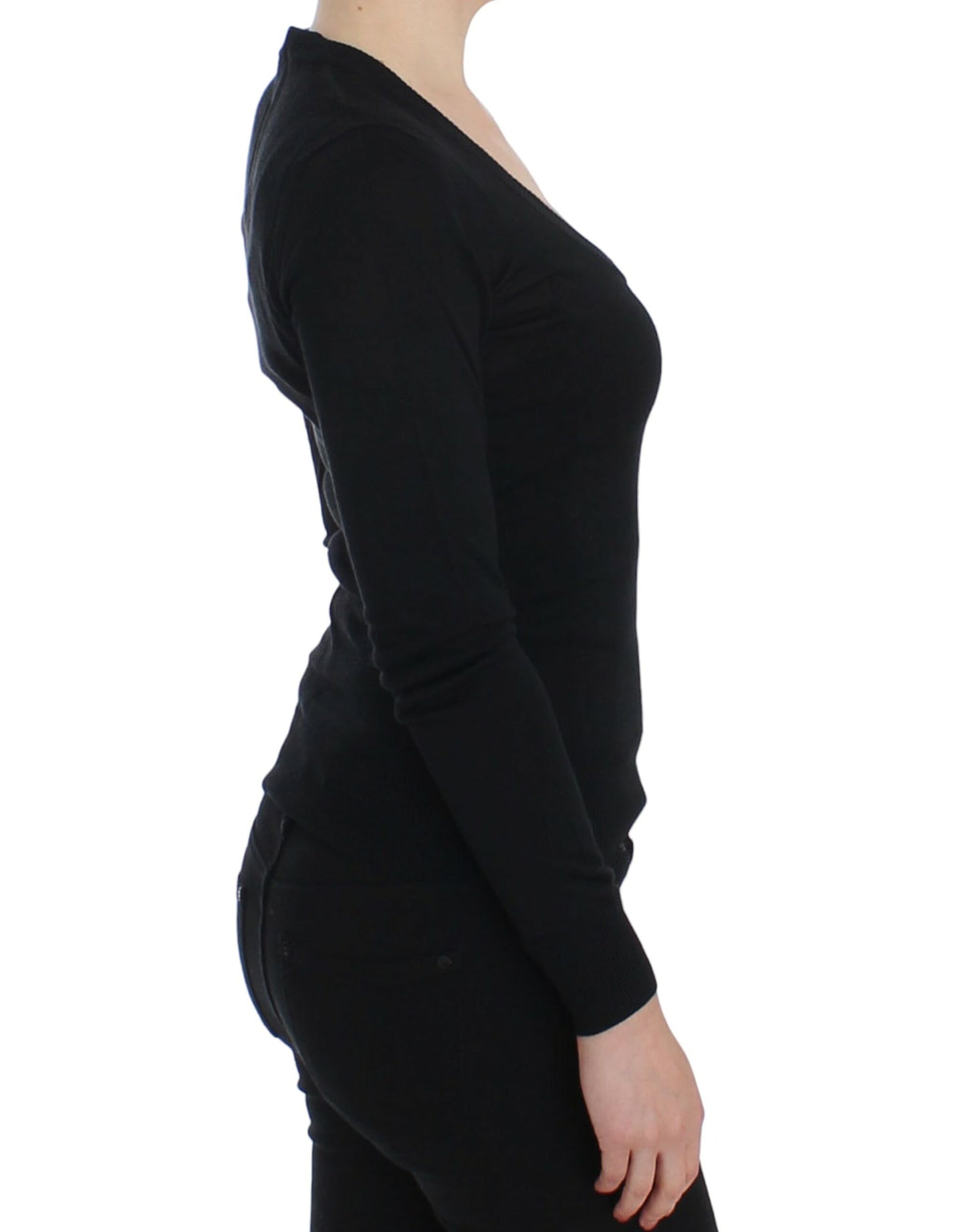 - Elegant Black Deep Crewneck Sweater
