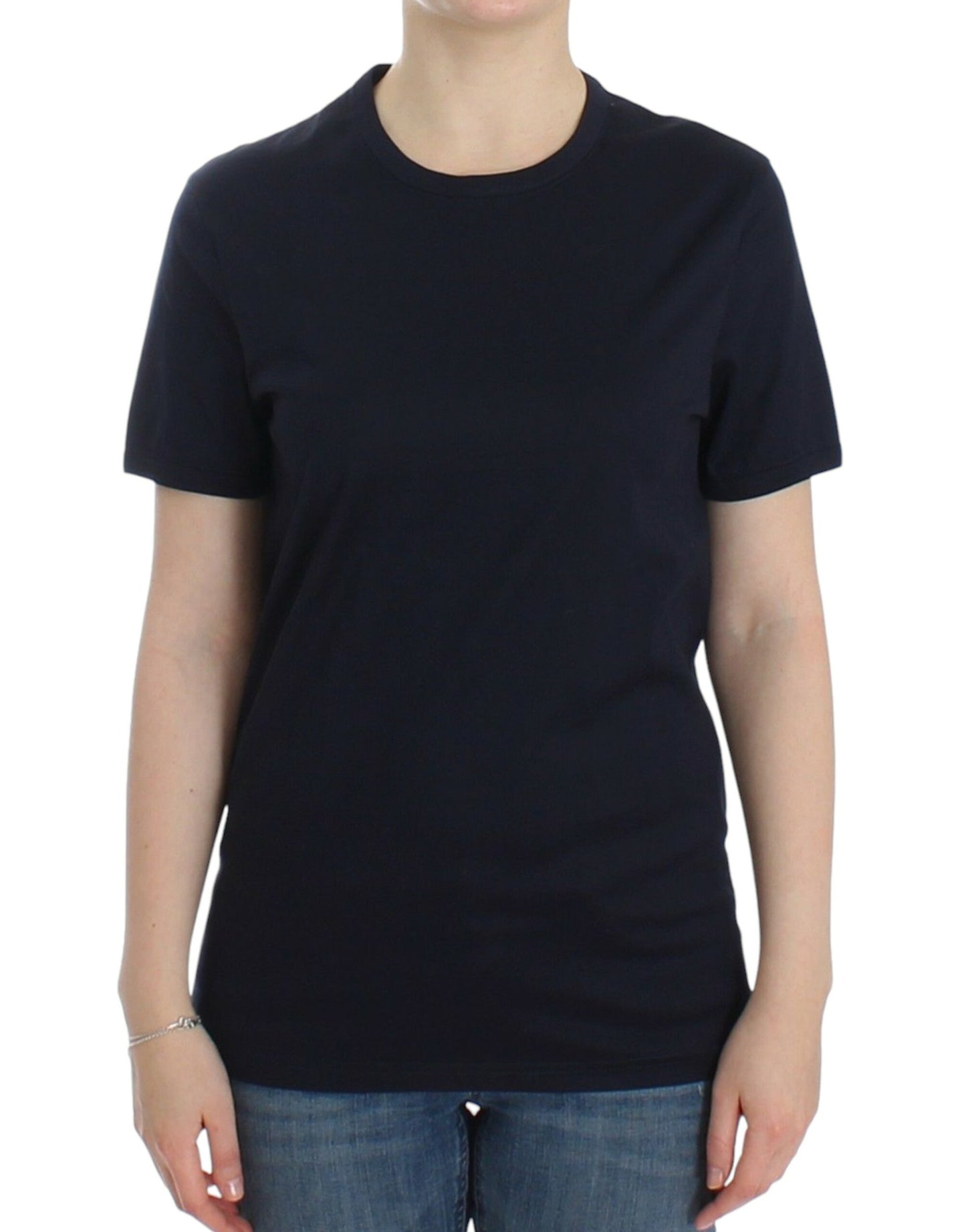 - Elegant Blue Cotton Sweater