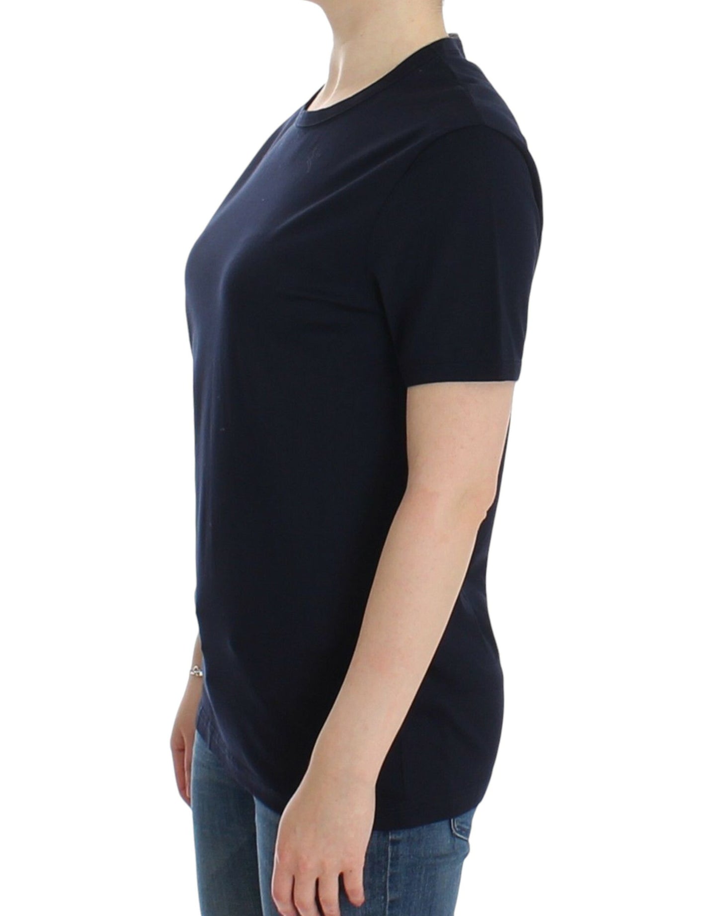- Elegant Blue Cotton Sweater