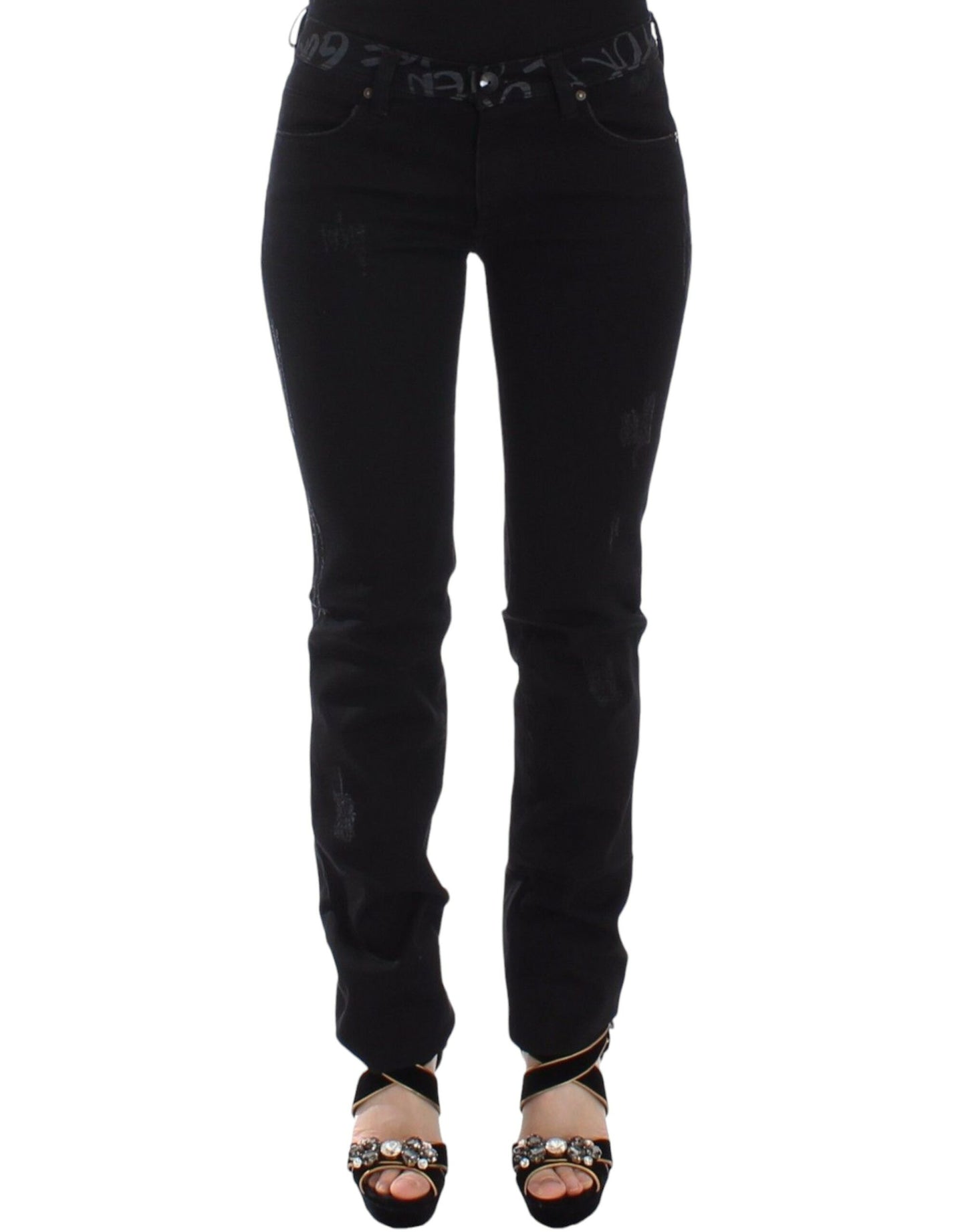 - Chic Black Skinny Statement Jeans