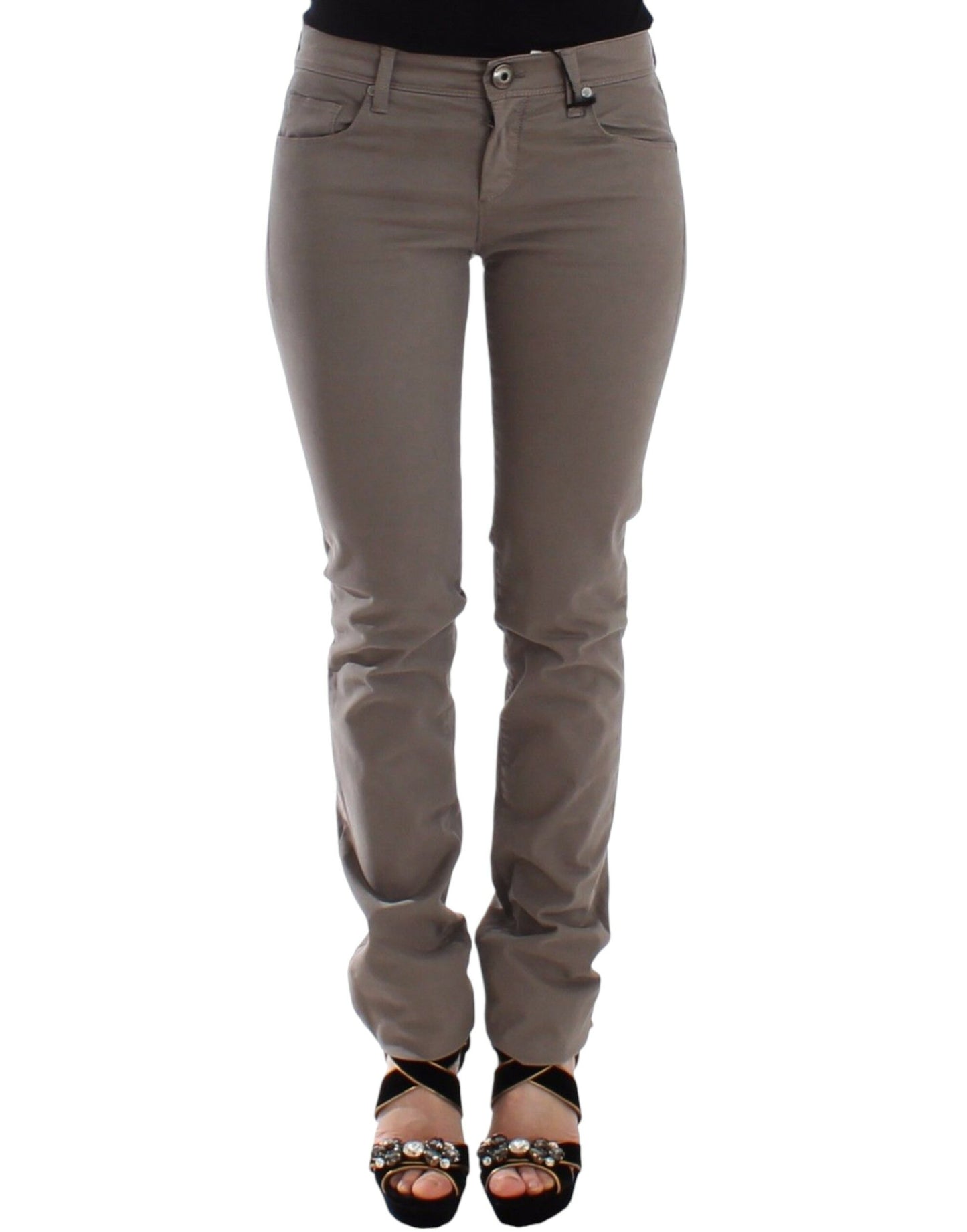 - Chic Taupe Skinny Jeans for Elevated Style