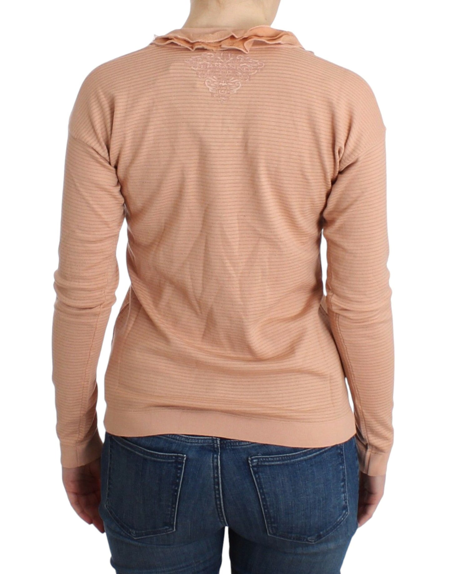 - Chic Striped Wool Blend Orange Sweater