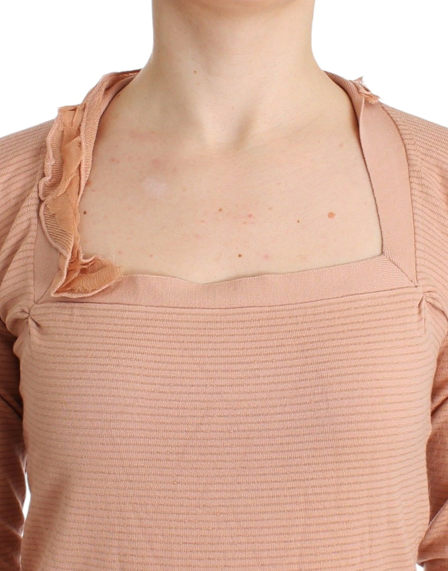 - Chic Striped Wool Blend Orange Sweater