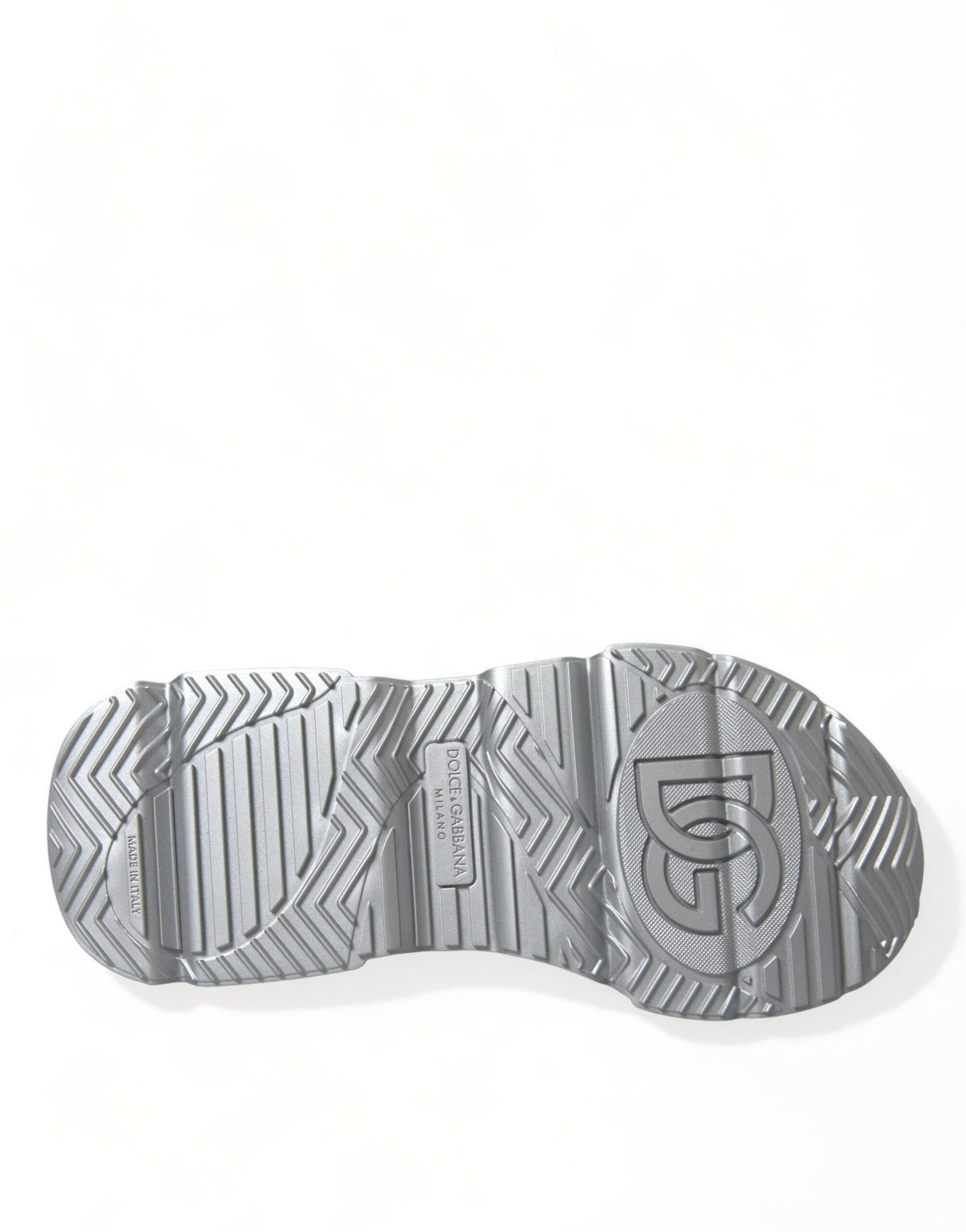 - Elegant Silver Calfskin Leather Sneakers