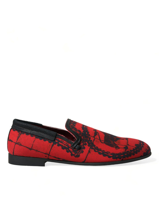 - Torero-Inspired Luxe Red & Black Loafers