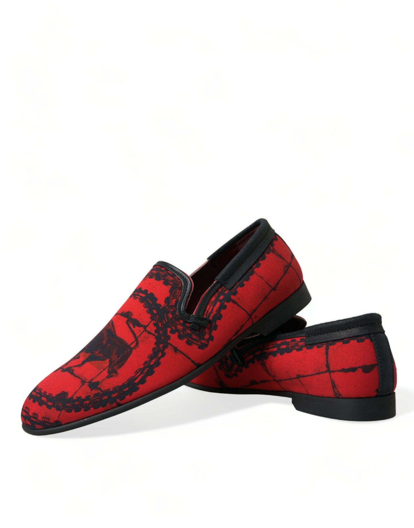 - Torero-Inspired Luxe Red & Black Loafers