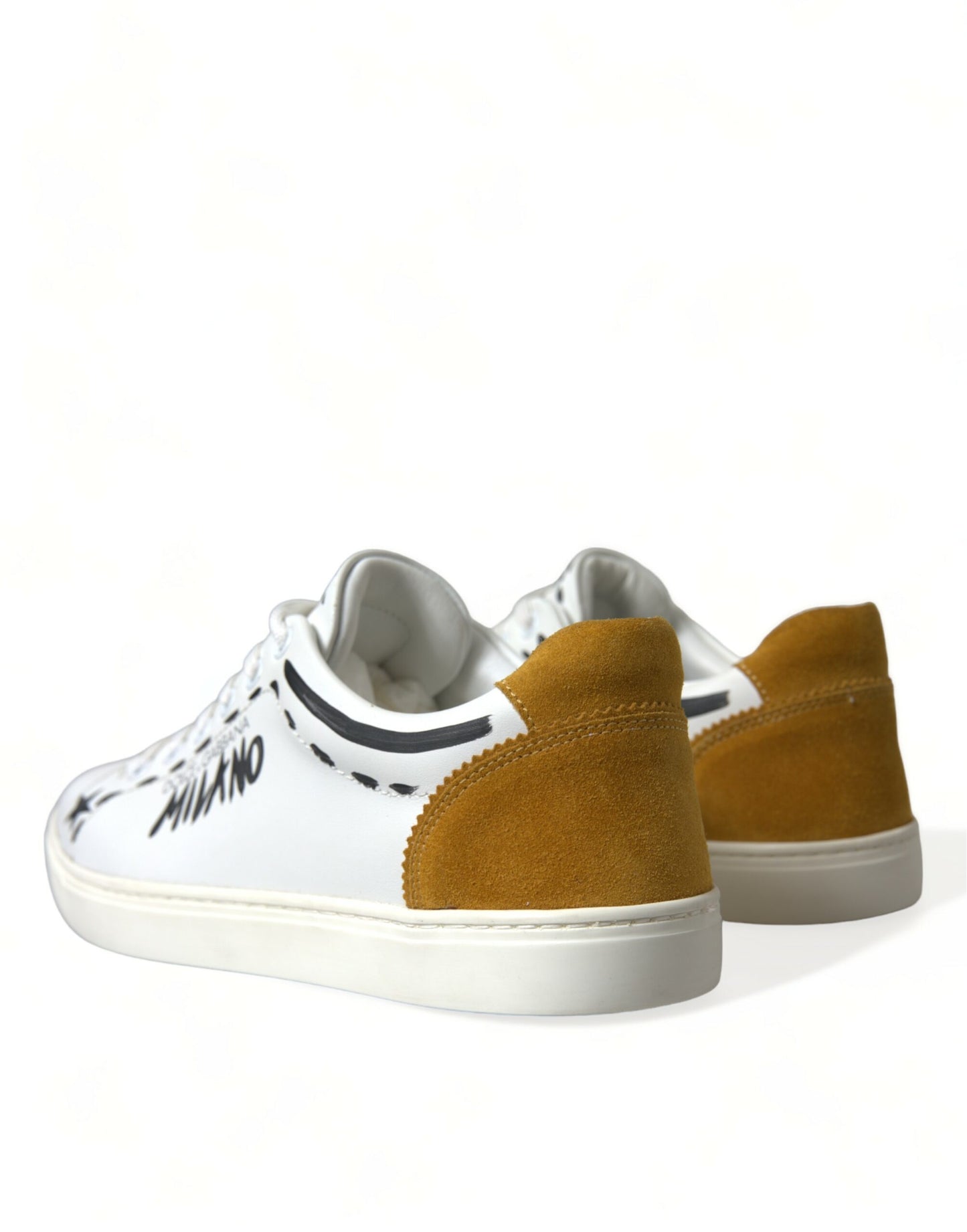 - Sleek White Low Top Leather Sneakers