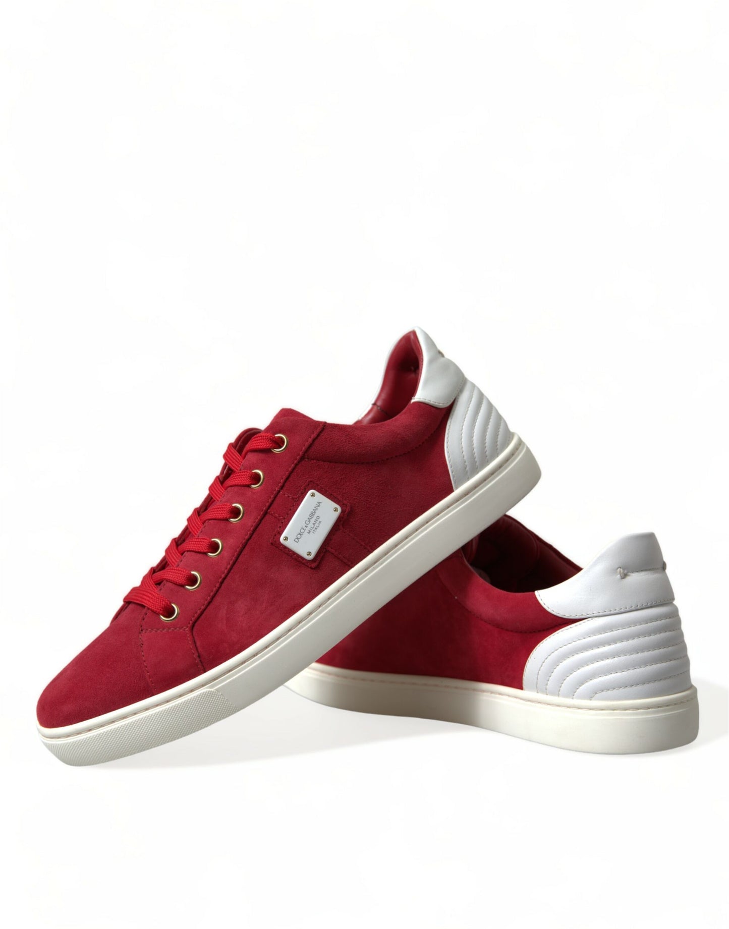 - Elegant Red & White Low Top Sneakers