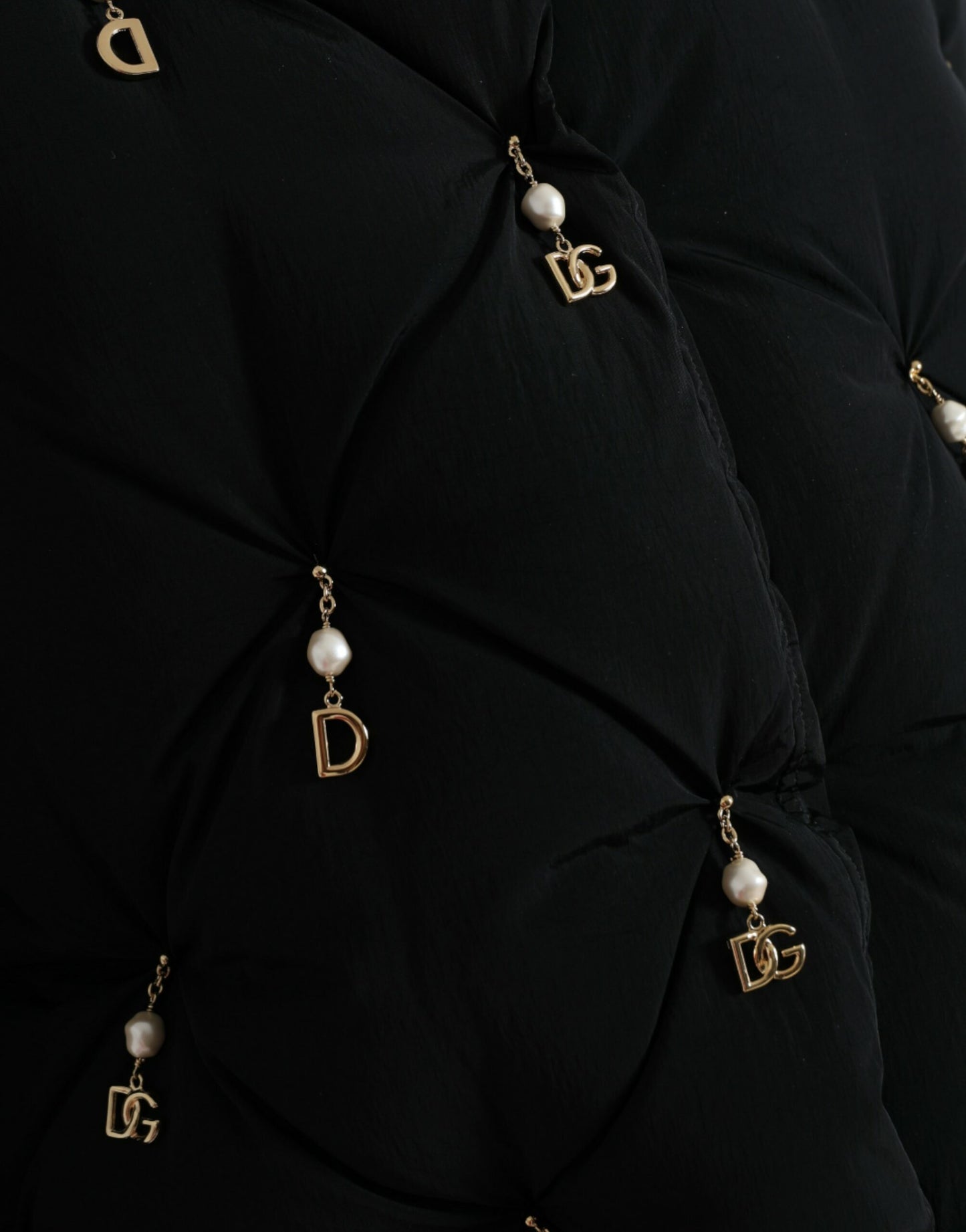 - Elegant Quilted Jacket with Pearl Embellishment