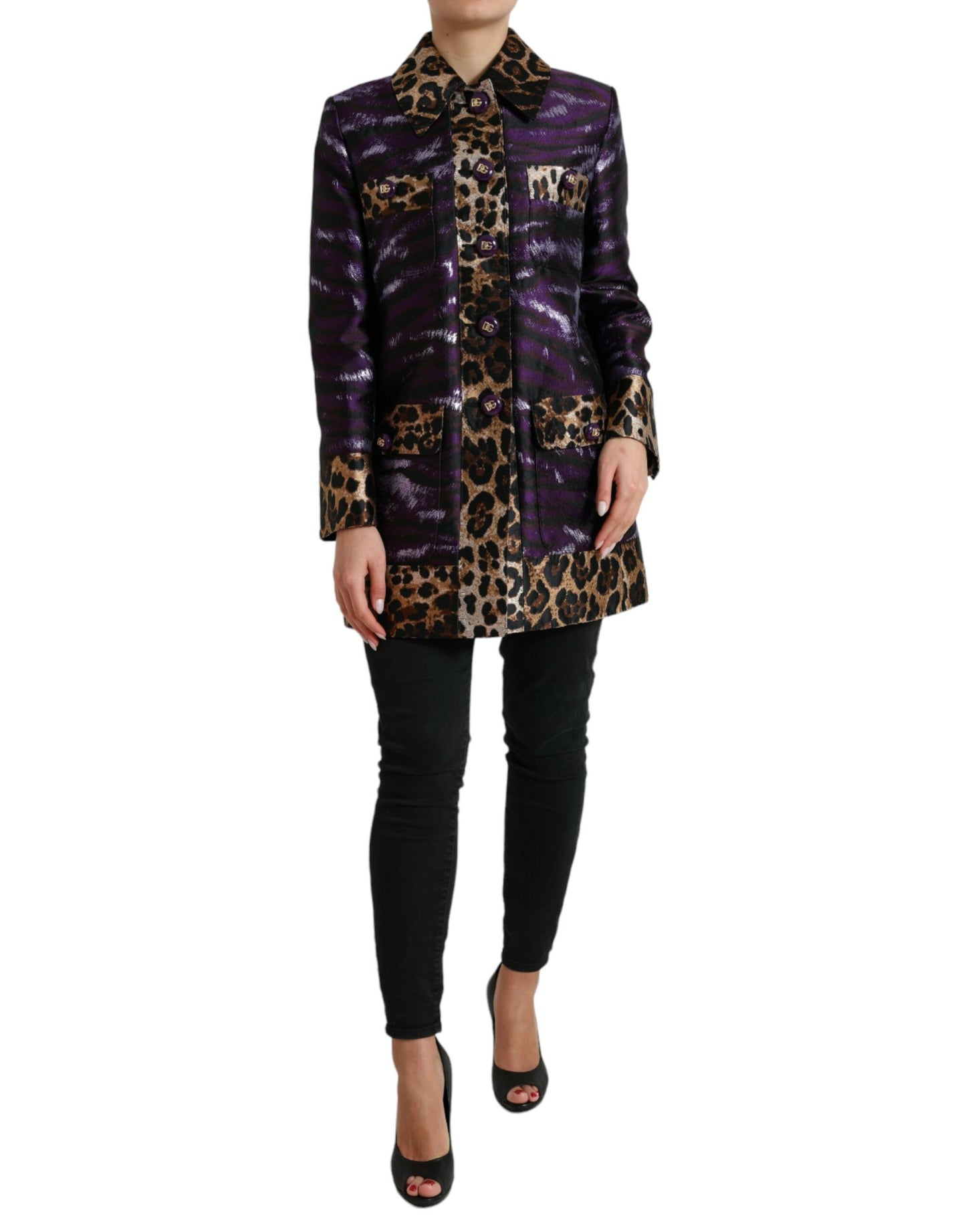 - Exquisite Jacquard Trench With Tiger Motif