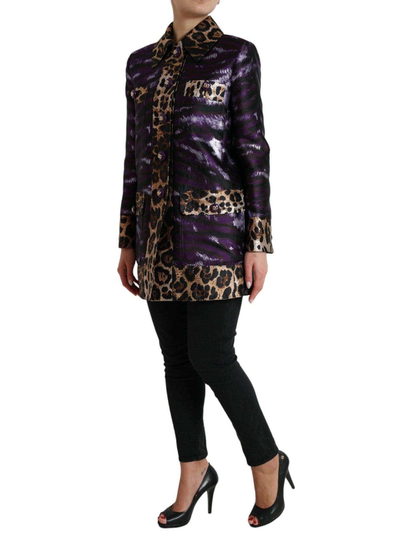 - Exquisite Jacquard Trench With Tiger Motif