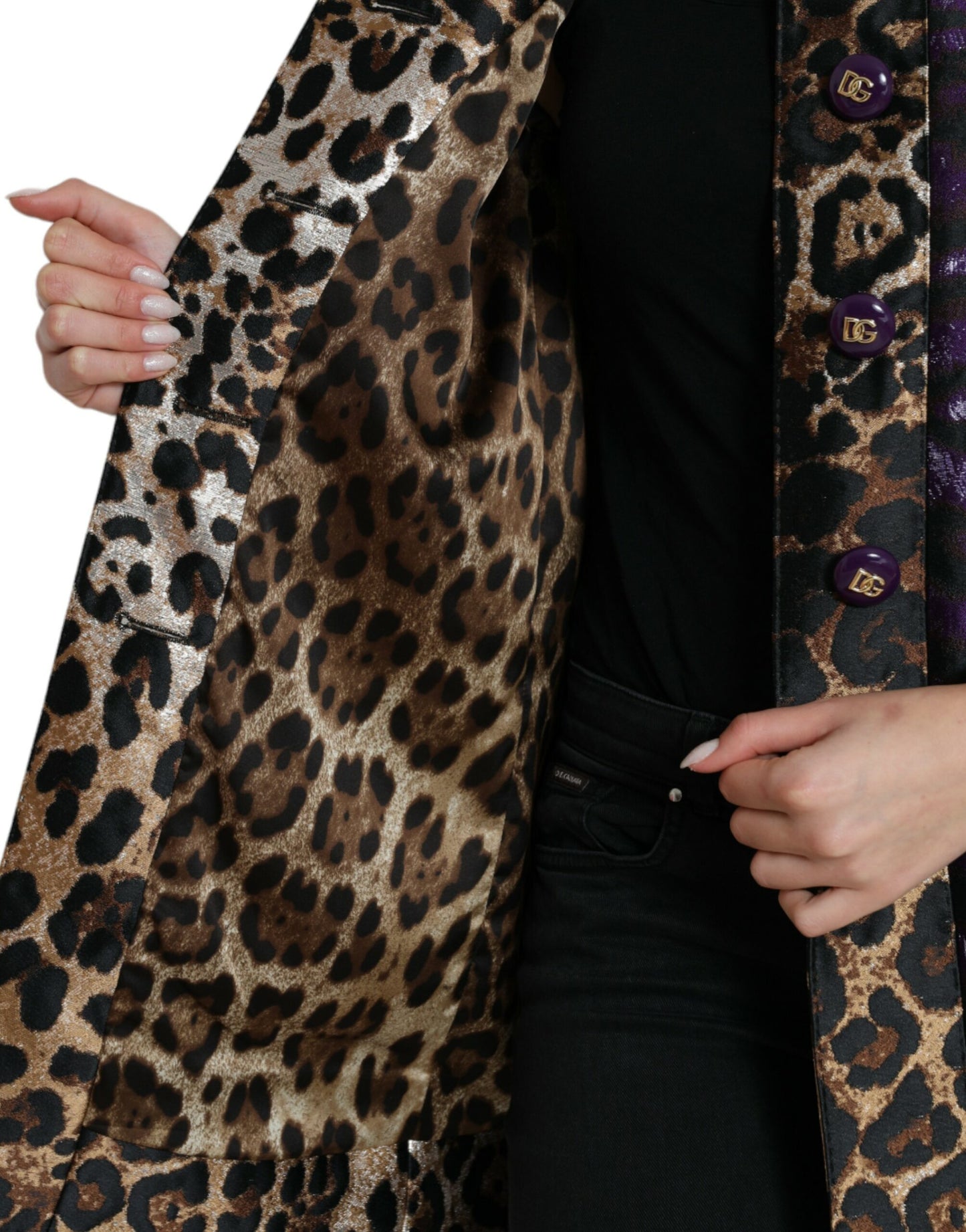- Exquisite Jacquard Trench With Tiger Motif