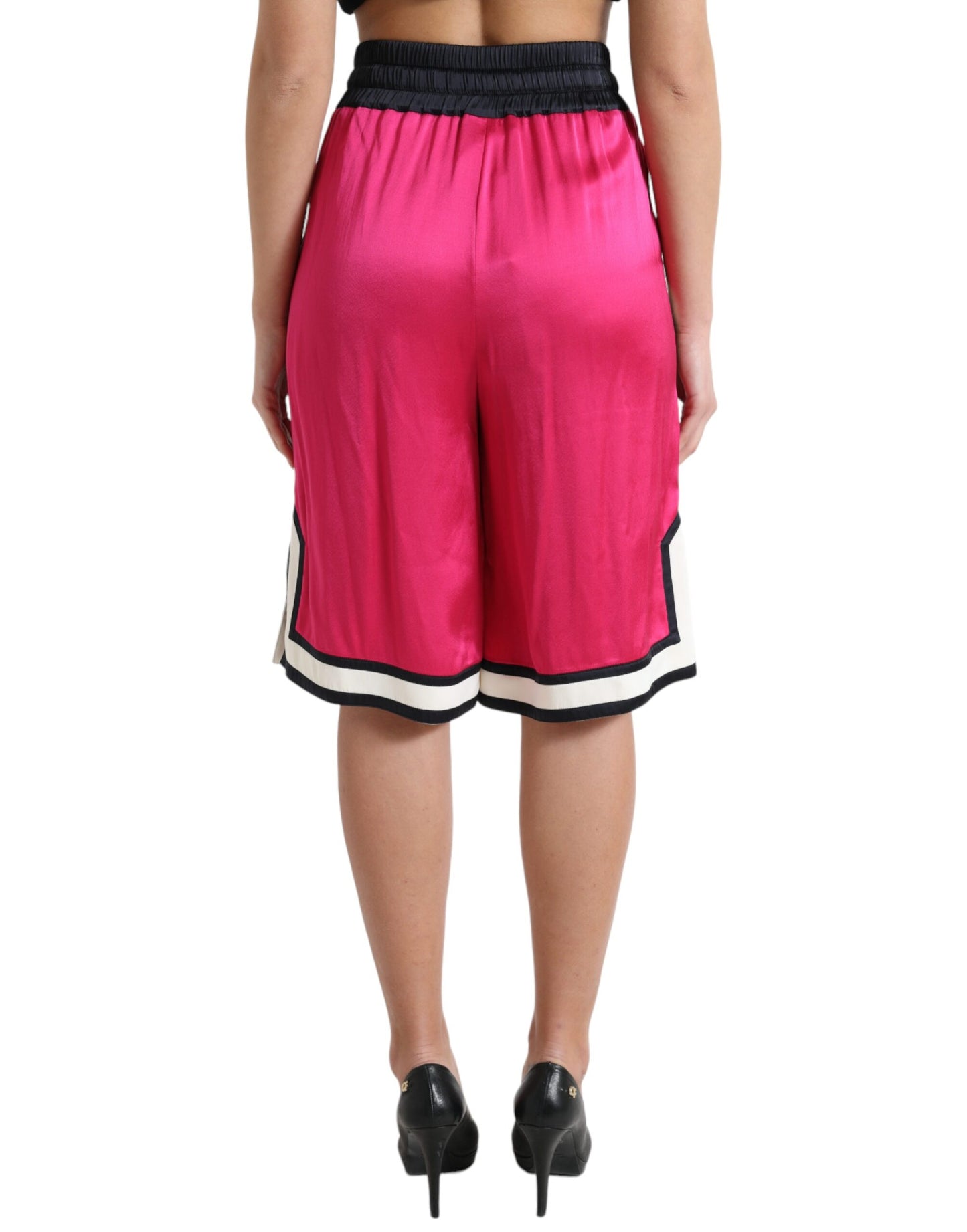 - Chic Pink High Waist Jersey Shorts