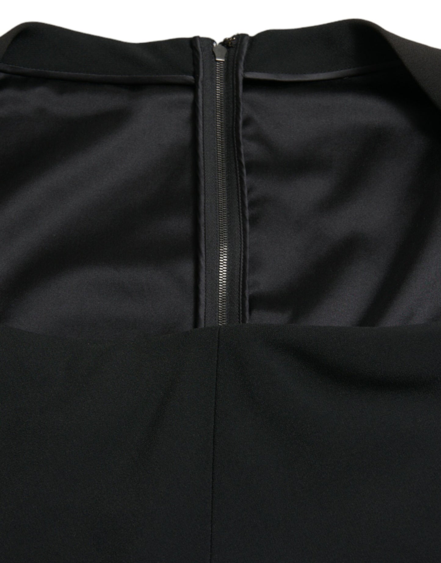 - Elegant Black Stretch Cady Midi Dress