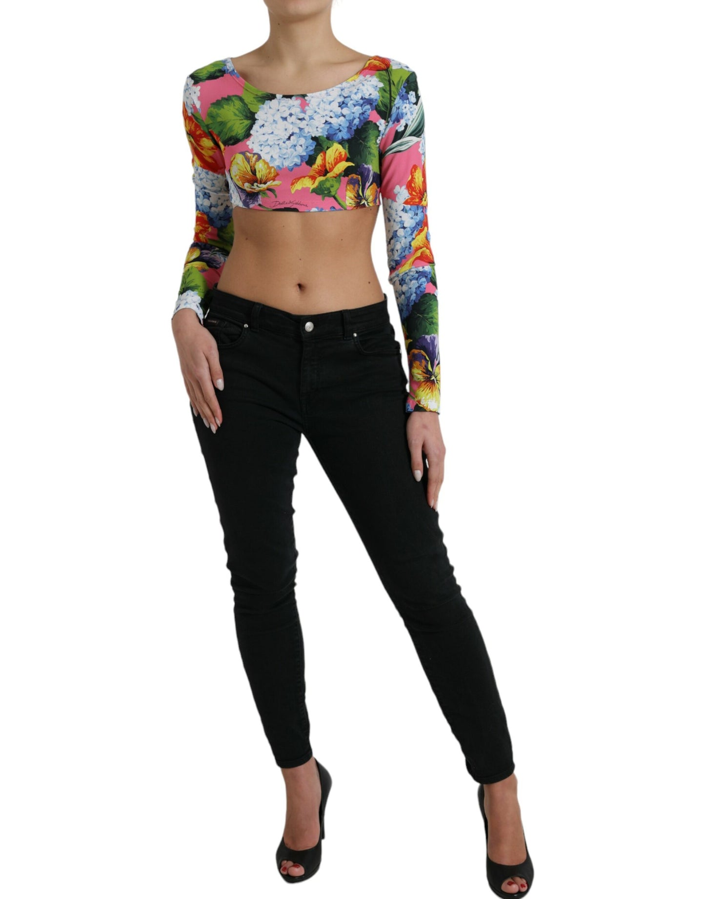 - Floral Elegance Cropped Blouse