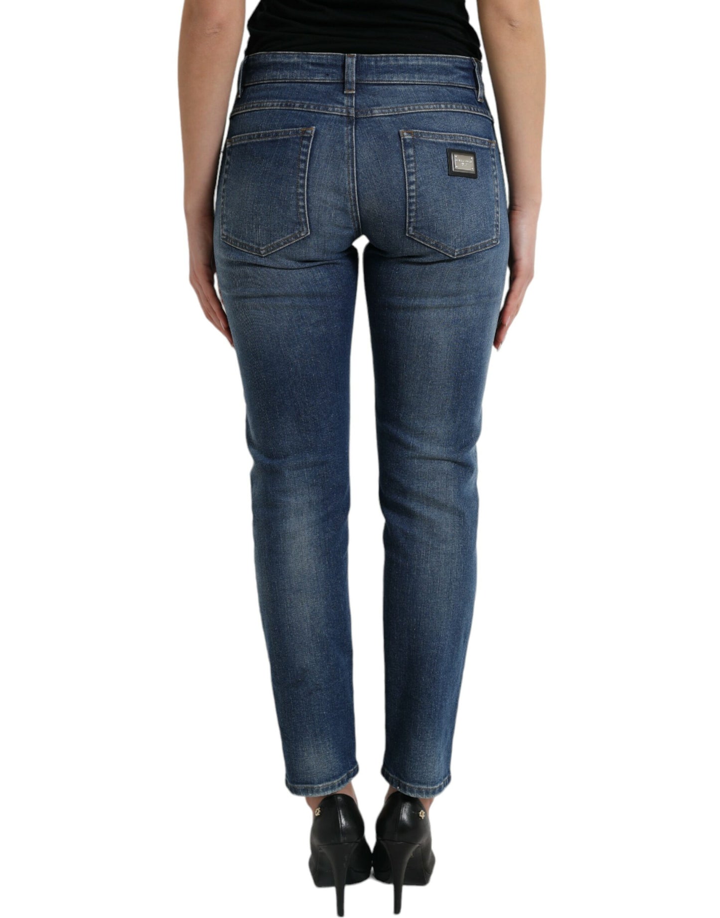 - Chic Boyfriend Mid-Waist Stretch Jeans