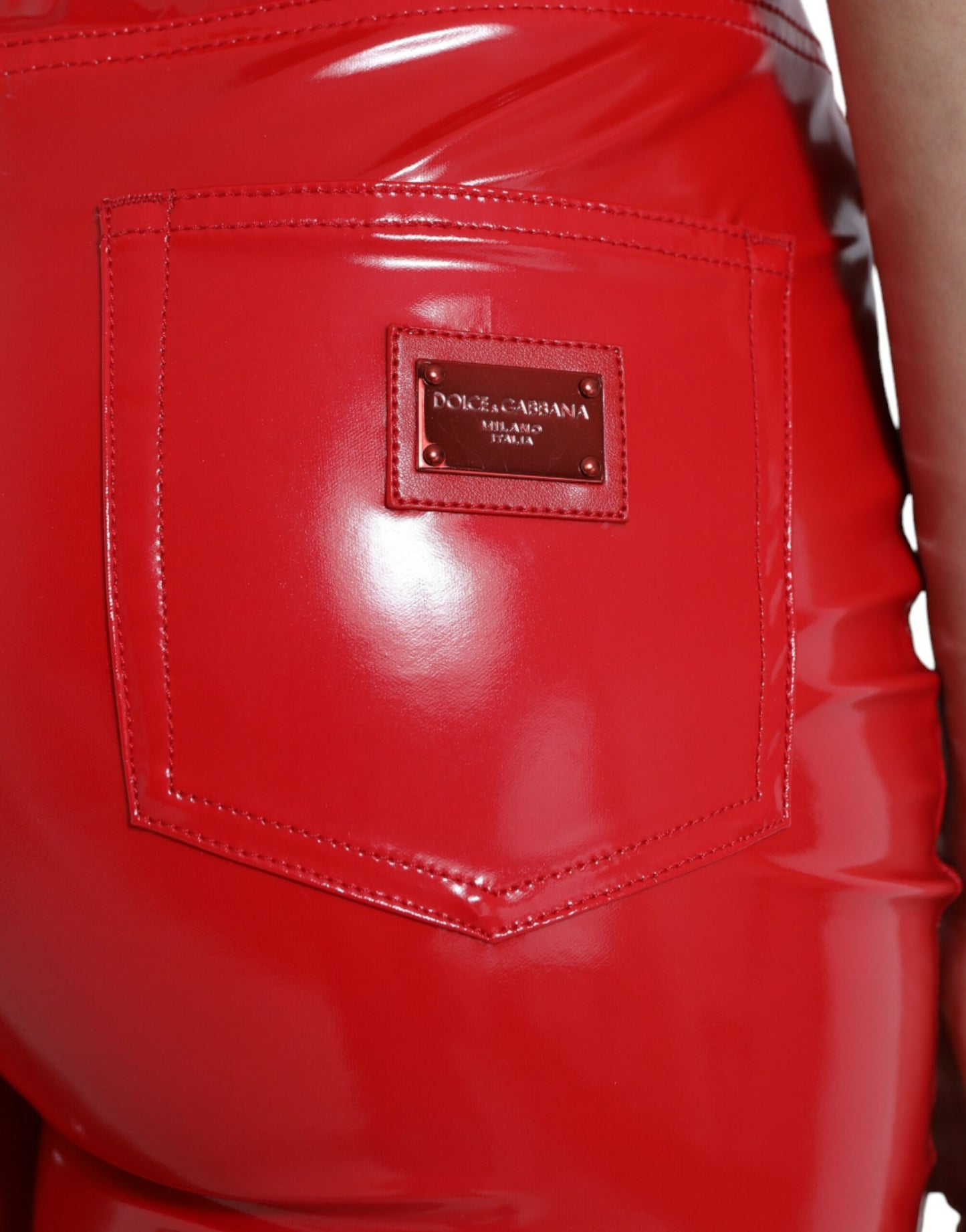 - High Waist Red Skinny Pants - Sleek and Chic