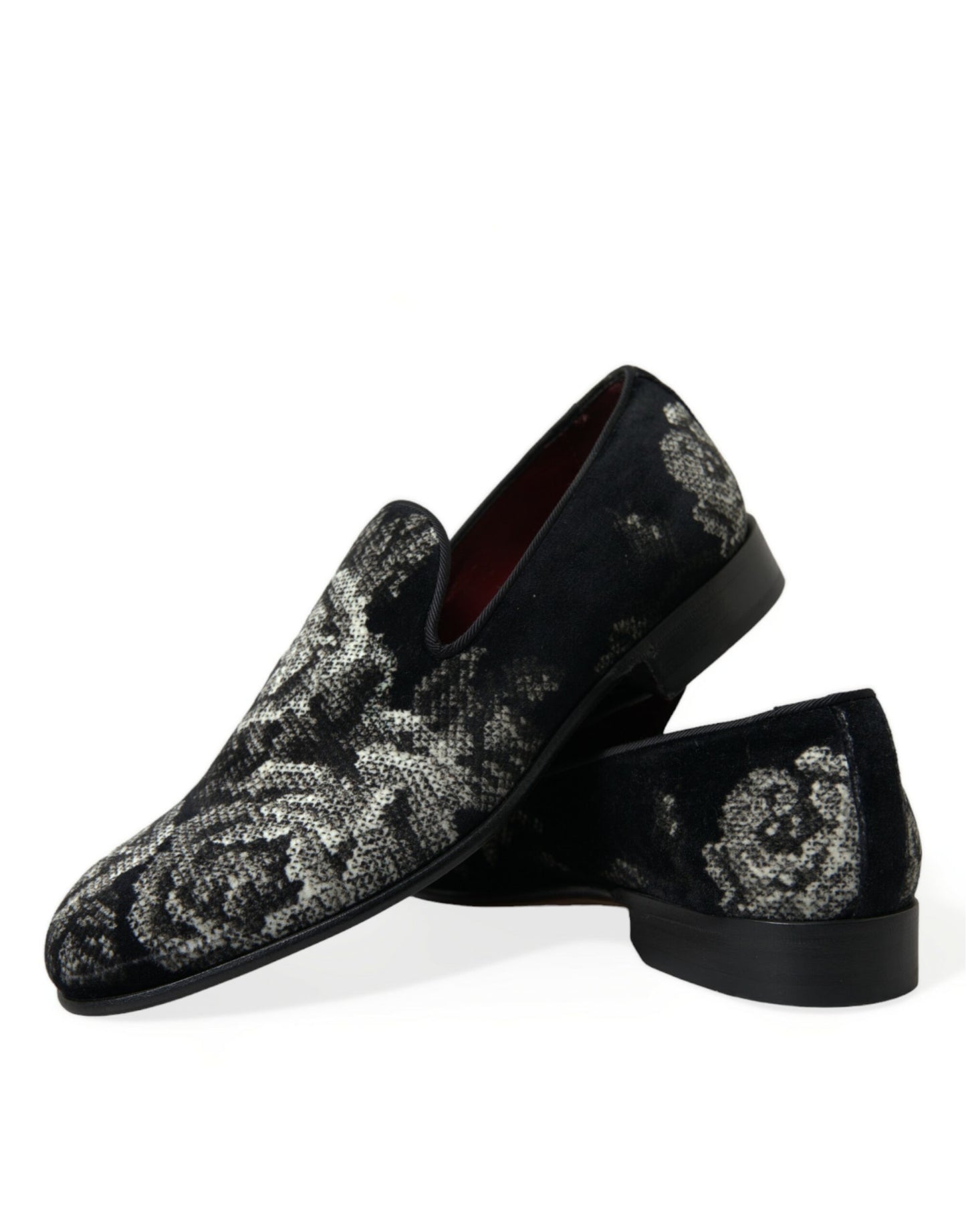 - Elegant Floral Velvet Loafers
