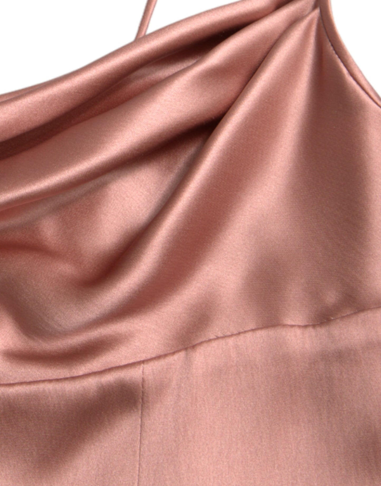 - Elegant Long Silk Gown in Pink