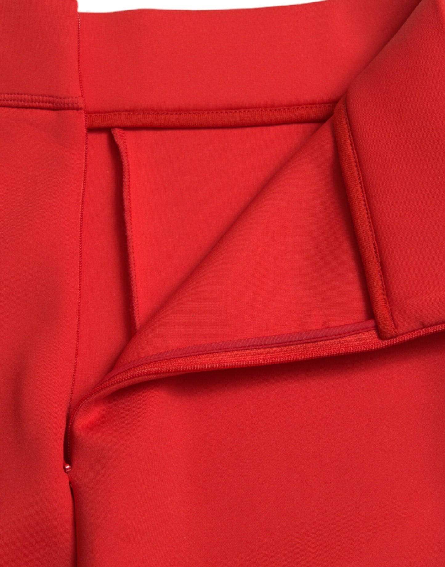 - Elegant High Waist Red Leggings