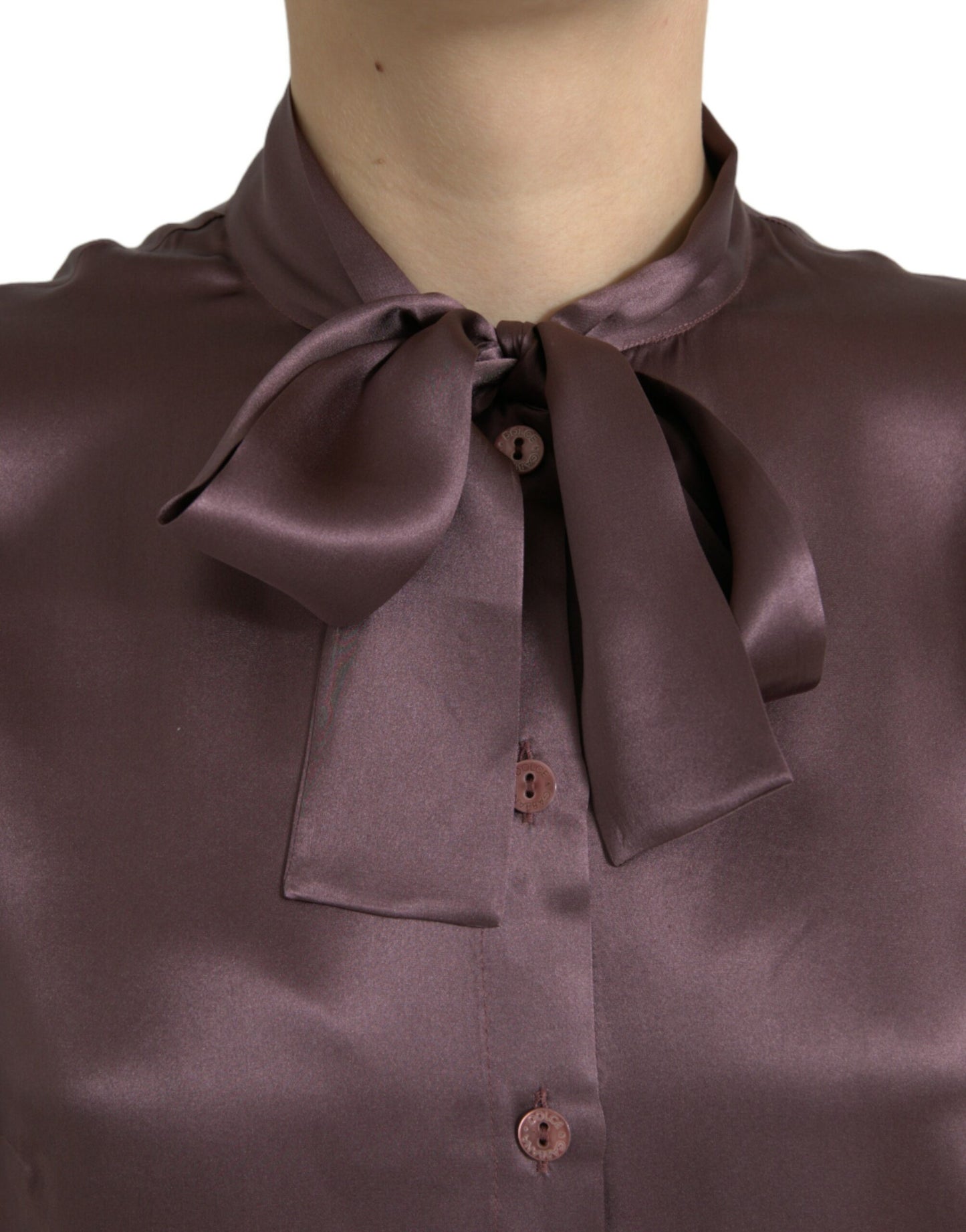 - Elegant Silk Ascot Collar Blouse