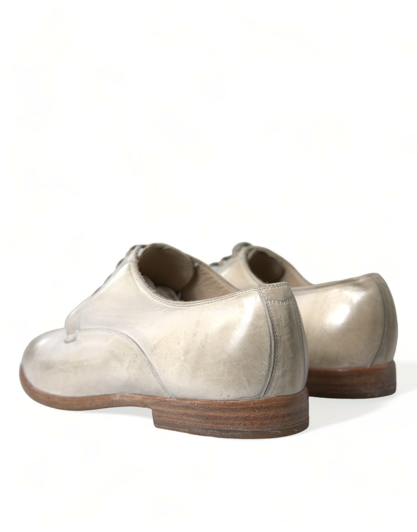 - Elegant White Calfskin Derby Shoes