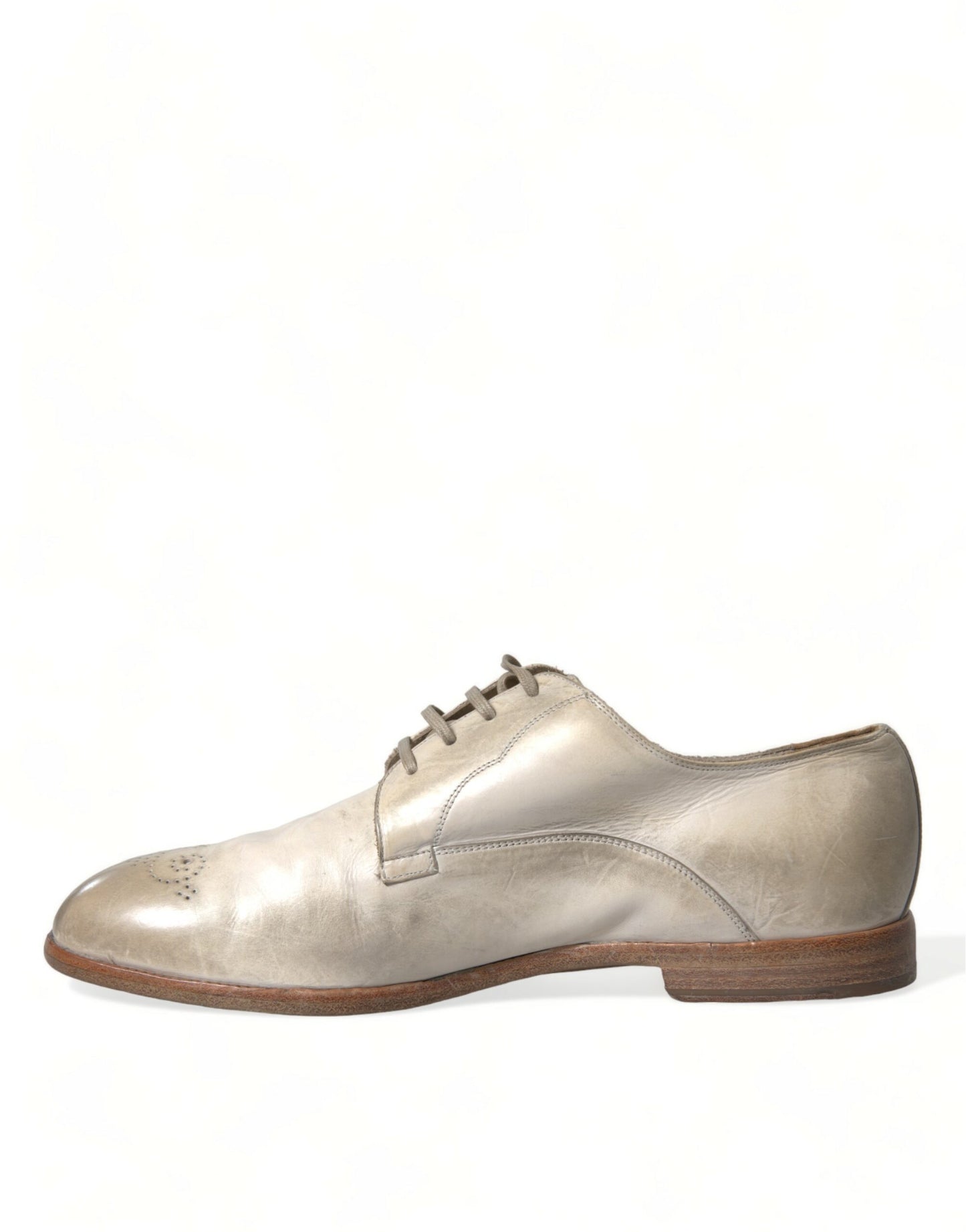 - Elegant White Calfskin Derby Shoes